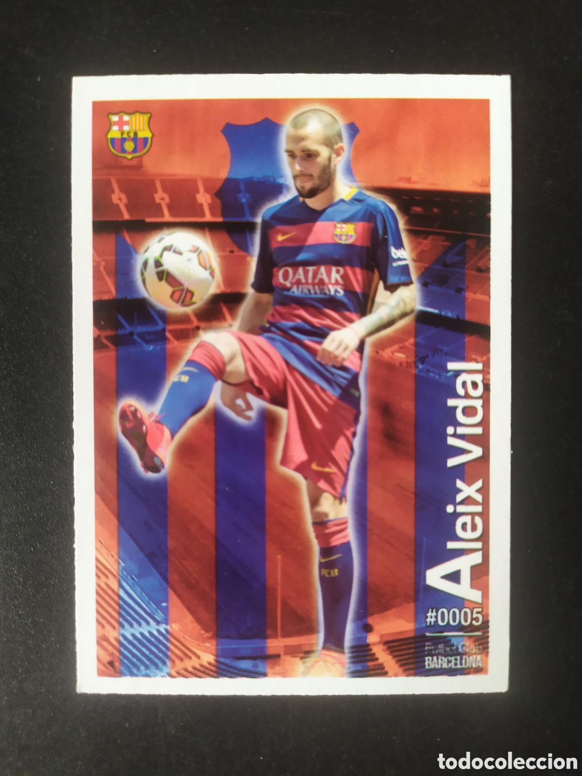 Figurine di Calcio: Mundicromo fichas Liga 2015 2016 15 16 Aleix Vidal n&deg; 5 Barcelona