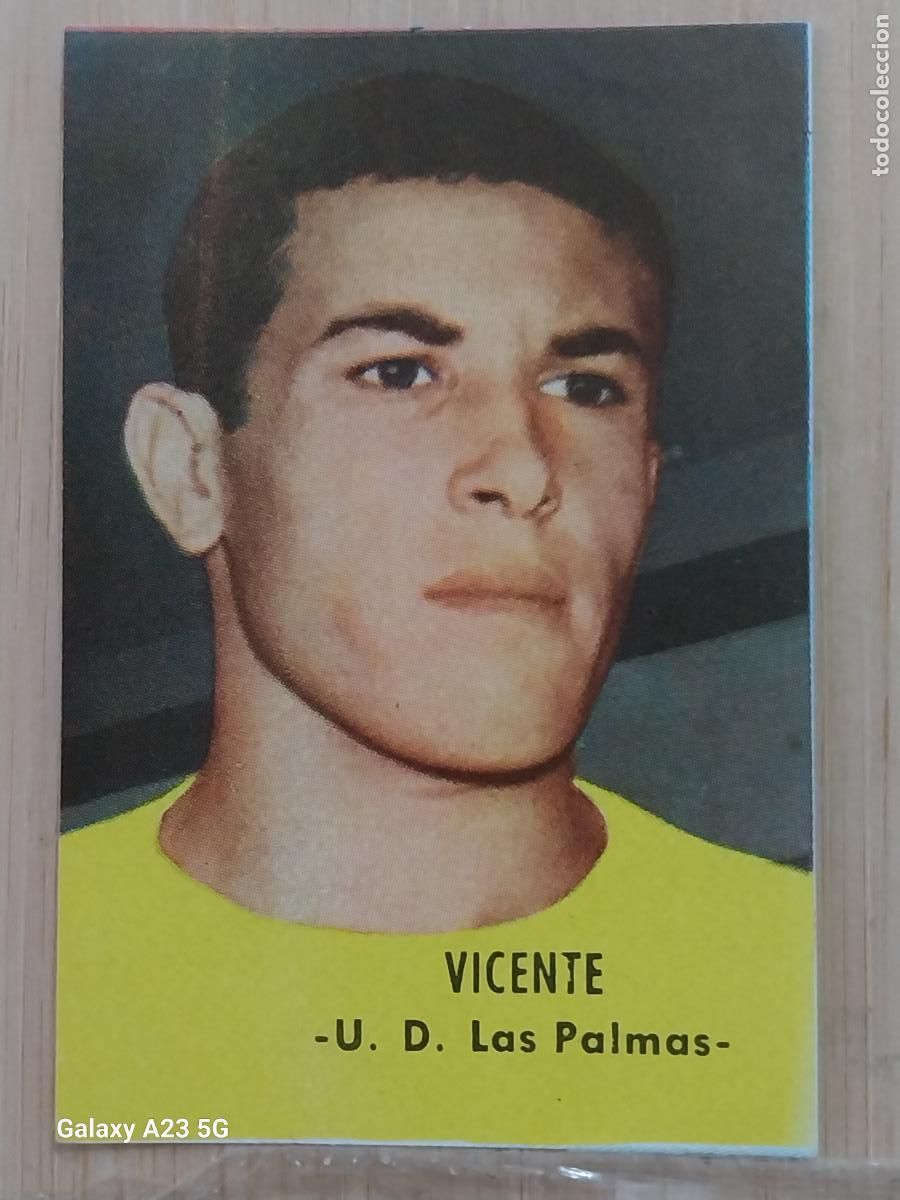 Cartes &agrave; collectionner de Football: VICENTE U D LAS PALMAS ED FHER LIGA 1966 66 67 CROMO ORIGINAL SIN PEGAR NUNCA