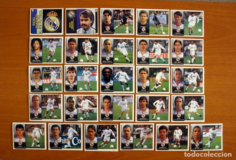 Cartes &agrave; collectionner de Football: Real Madrid -Equipo Completo -Lote de 26 cromos -Ediciones Este Liga 1998-1999, 98-99 -Nunca pegados