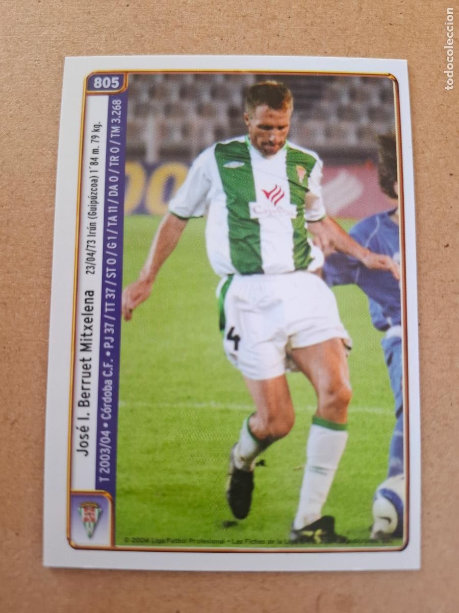 Cartes &agrave; collectionner de Football: MUNDICROMO 2004 2005 04 05 - 805 BERRUET / LARRAINZAR - C&Oacute;RDOBA CF