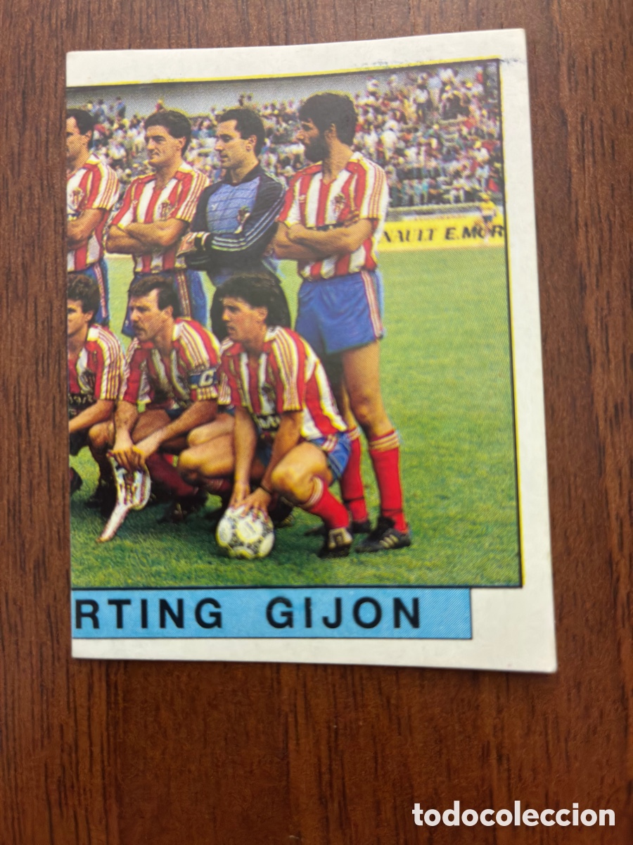 Cromos de f&uacute;tbol: Cromo Equipo Real Sporting de Gij&oacute;n N&ordm; 347 - Panini F&uacute;tbol 88 (Nunca Pegado / Impecable)