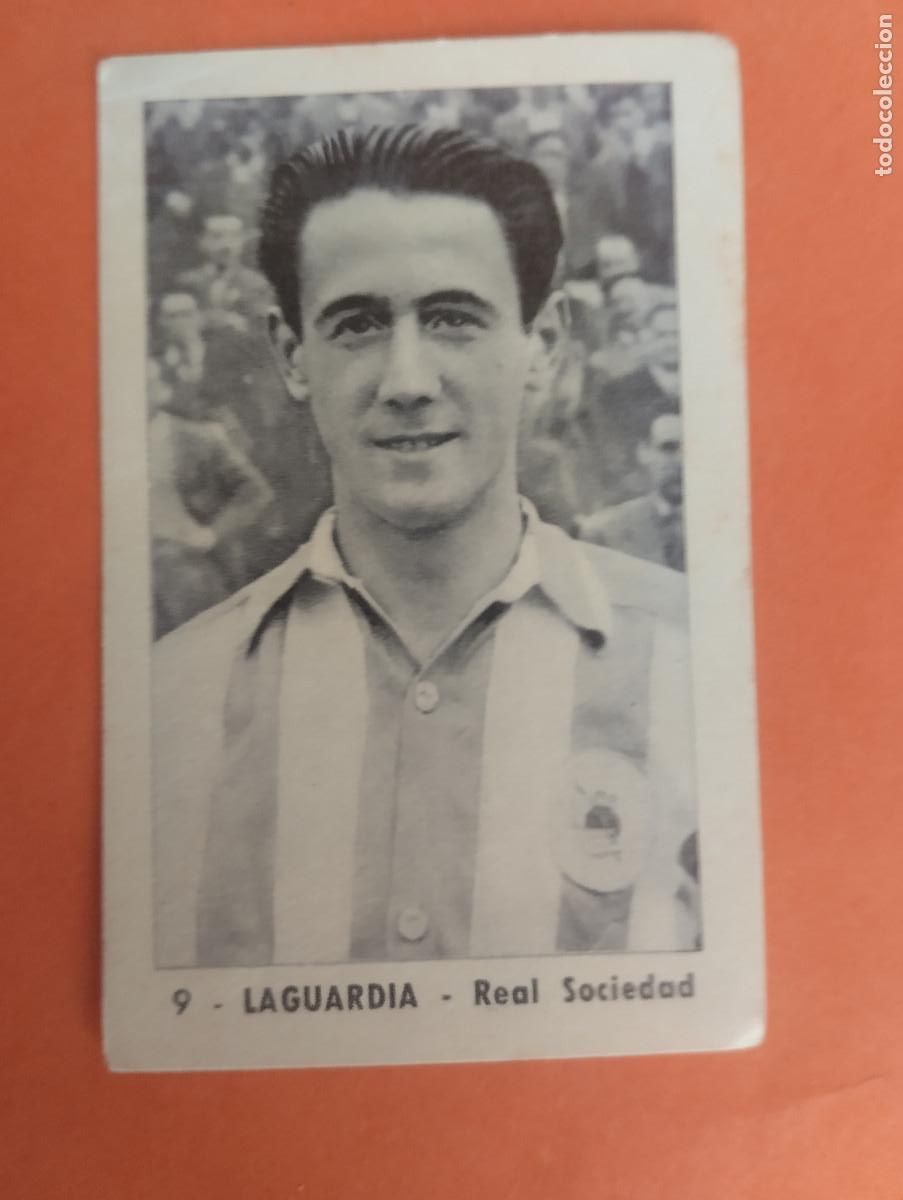 Cromos de f&uacute;tbol: CROMO FUTBOL. N&ordm;9. LAGUARDIA. REAL SOCIEDAD. EDITORIAL RUIZ ROMERO. 1952-1953. 52-53. sin pegar..