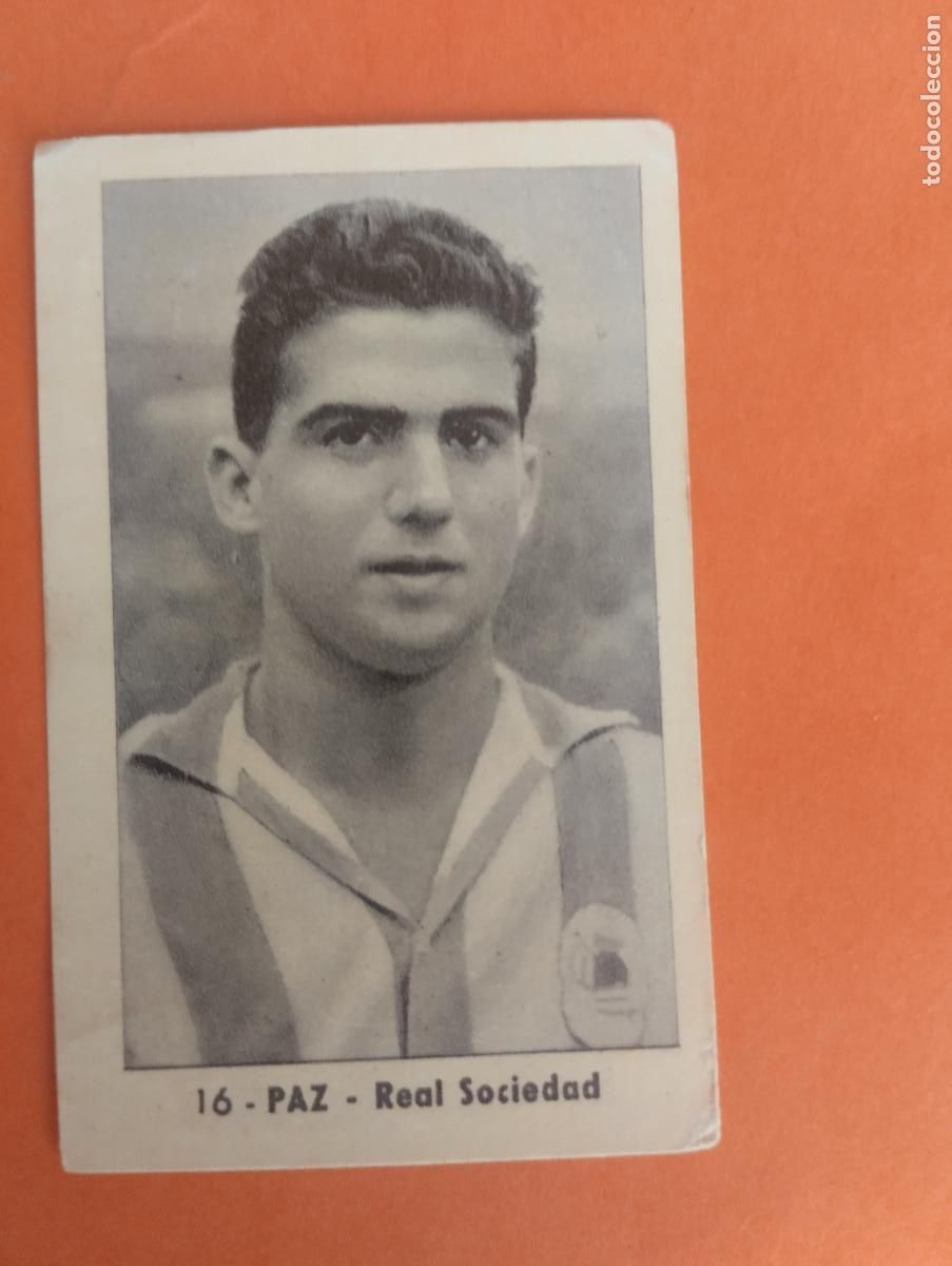 Cromos de f&uacute;tbol: CROMO FUTBOL. N&ordm;16. PAZ. REAL SOCIEDAD. EDITORIAL RUIZ ROMERO. 1952-1953. 52-53. sin pegar..