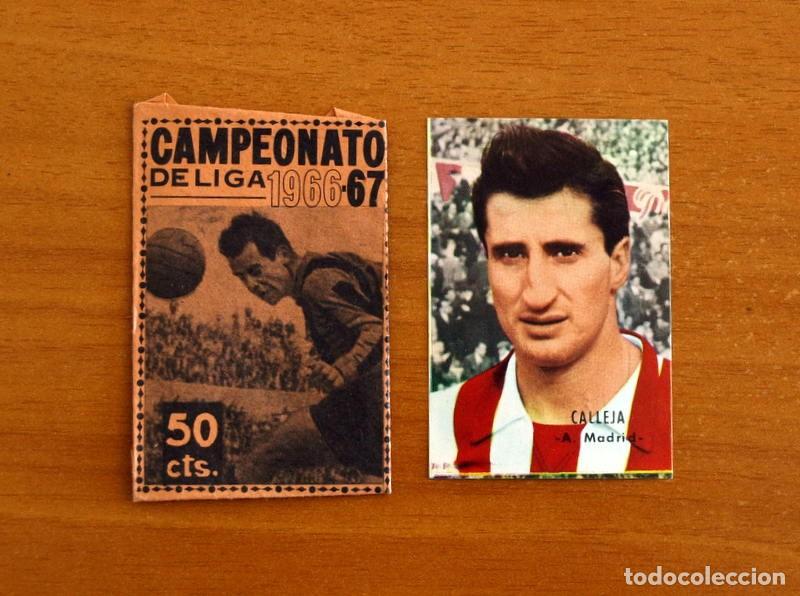 Cromos de f&uacute;tbol: Editorial Fher Campeonato Liga 1966-1967, 66-67 -Un sobre vac&iacute;o y un cromo, Atl&eacute;tico Madrid Calleja