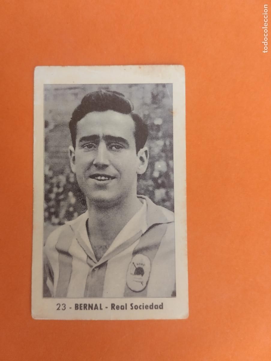 Cromos de f&uacute;tbol: CROMO FUTBOL. N&ordm;23. BERNAL. REAL SOCIEDAD. EDITORIAL RUIZ ROMERO. 1952-1953. 52-53. sin pegar..