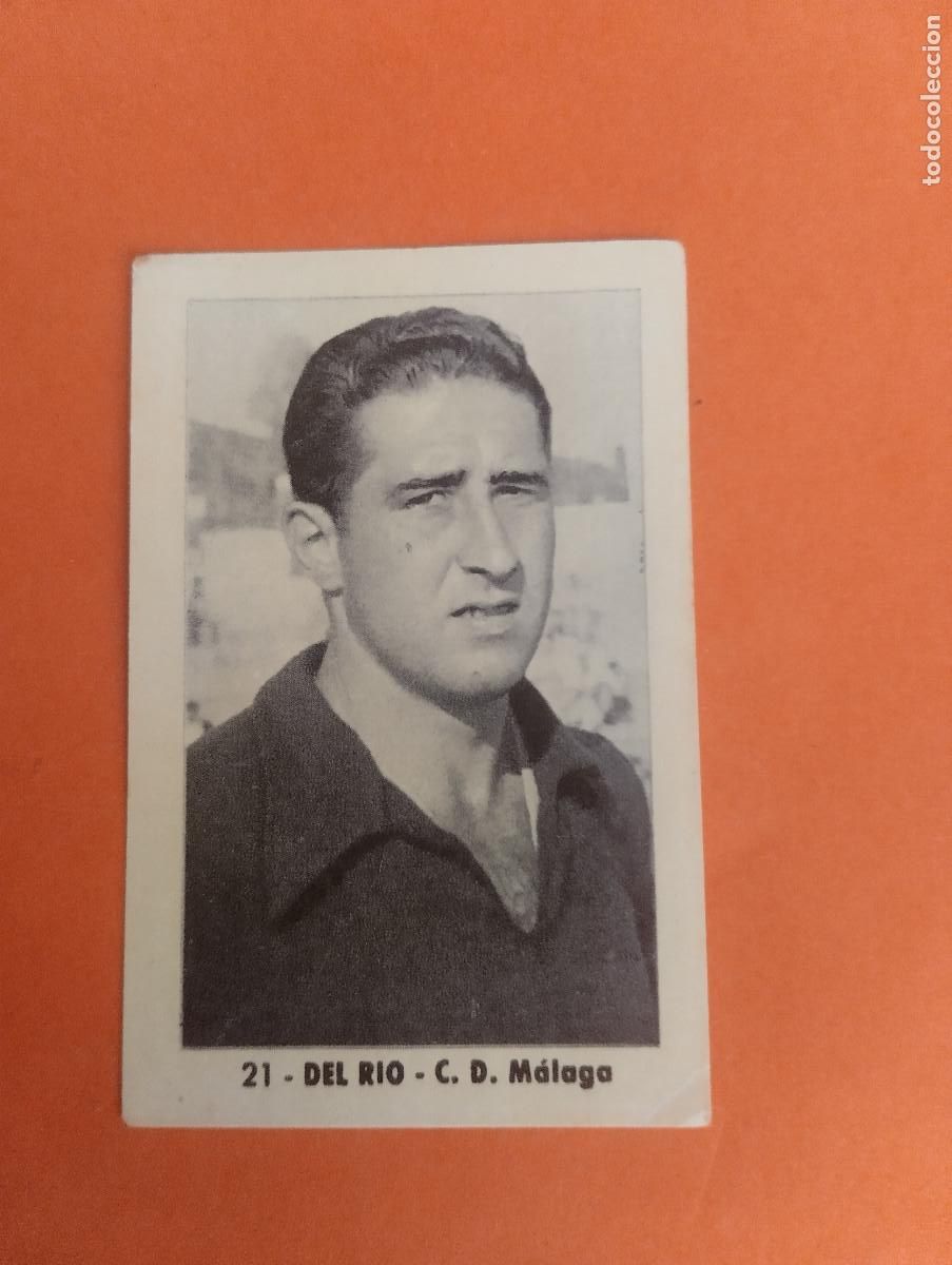 Cromos de f&uacute;tbol: CROMO FUTBOL. N&ordm;21. DEL RIO. C.D. MALAGA. EDITORIAL RUIZ ROMERO. 1952-1953. 52-53. sin pegar..