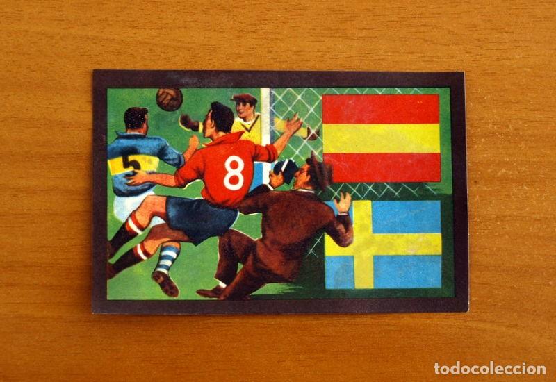Cromos de f&uacute;tbol: Partidos Internacionales - Serie A N&ordm; 4 Espa&ntilde;a 2-Suecia 1 - A&ntilde;o 1920 - Chocolates Tupinamba