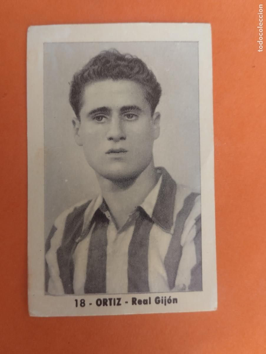 Cromos de f&uacute;tbol: CROMO FUTBOL. N&ordm;18. ORTIZ. REAL GIJON. EDITORIAL RUIZ ROMERO. 1952-1953. 52-53. sin pegar..