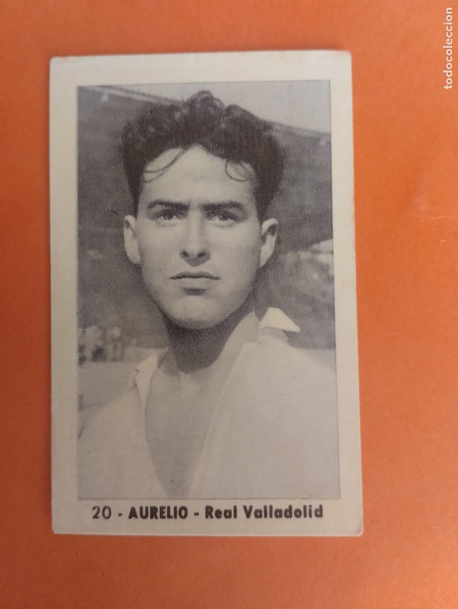 Cartes &agrave; collectionner de Football: CROMO FUTBOL. N&ordm;20. AURELIO REAL VALLADOLID. EDITORIAL RUIZ ROMERO. 1952-1953. 52-53. sin pegar..