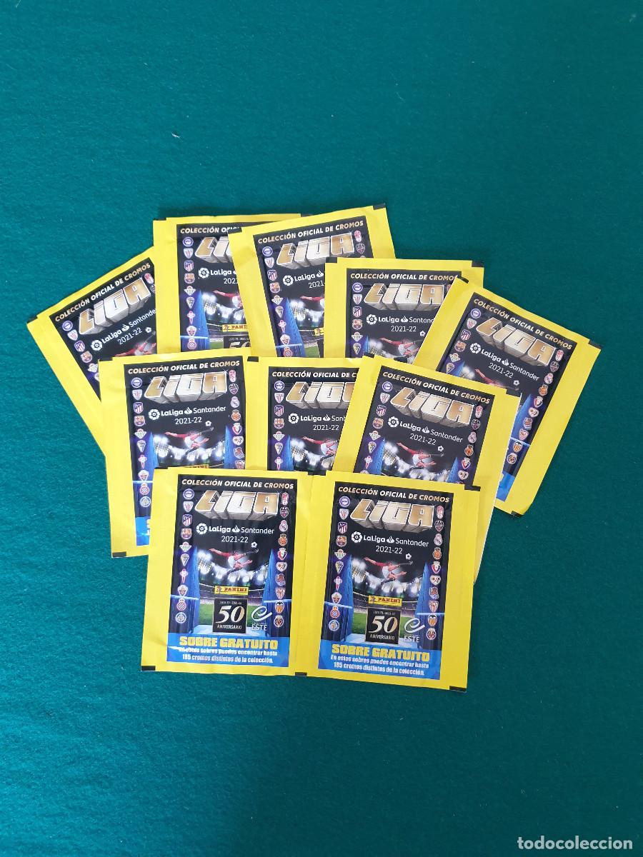 Cromos de f&uacute;tbol: 10 SOBRES DE CROMO PANINI E LA LIGA 2021-2022