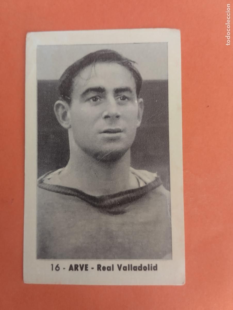 Cromos de f&uacute;tbol: CROMO FUTBOL. N&ordm;16 ARVE REAL VALLADOLID. EDITORIAL RUIZ ROMERO. 1952-1953. 52-53. sin pegar..