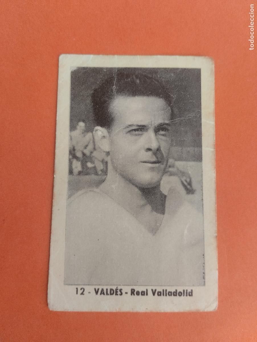 Cromos de f&uacute;tbol: CROMO FUTBOL. N&ordm;12 VALDES REAL VALLADOLID. EDITORIAL RUIZ ROMERO. 1952-1953. 52-53. sin pegar..