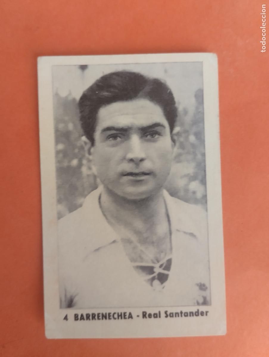 Cromos de Futebol: CROMO FUTBOL. N&ordm;4 BARRENECHEA REAL SANTANDER. EDITORIAL RUIZ ROMERO. 1952-1953. 52-53. sin pegar..