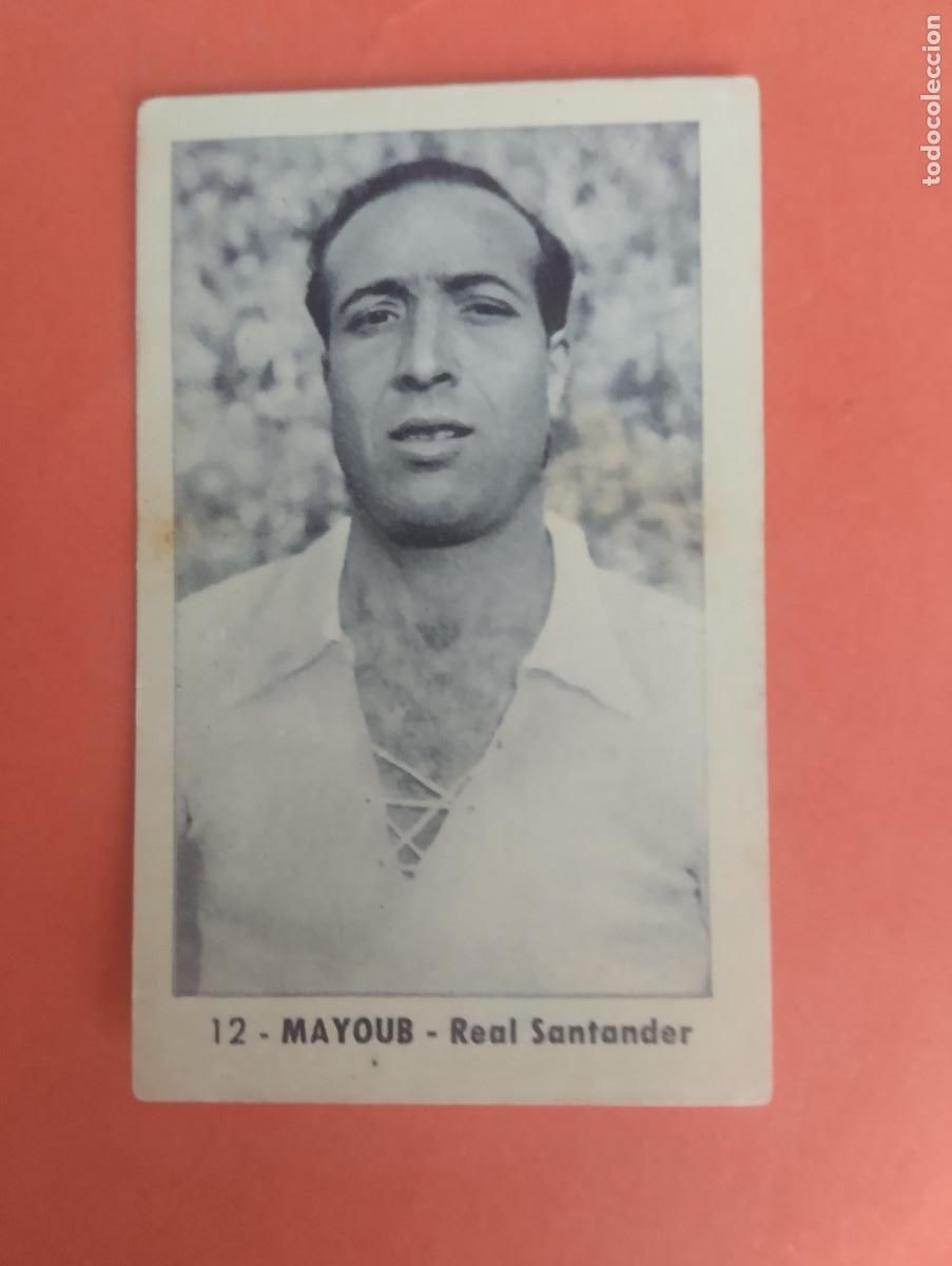 Cartes &agrave; collectionner de Football: CROMO FUTBOL. N&ordm;12 MAYOUB REAL SANTANDER. EDITORIAL RUIZ ROMERO. 1952-1953. 52-53. sin pegar..