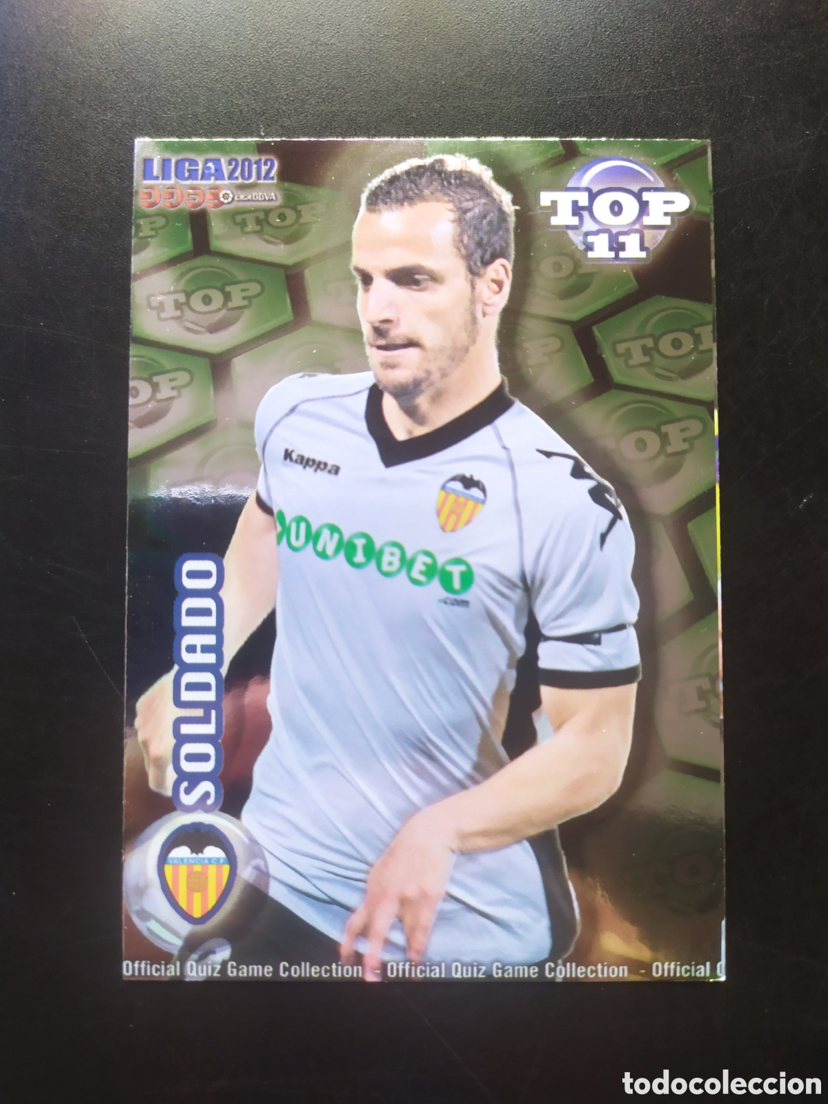 Fu&szlig;ball-Sticker: Mundicromo fichas Liga 2011 2012 11 12 Soldado top brillo verde n&deg; 631 Valencia