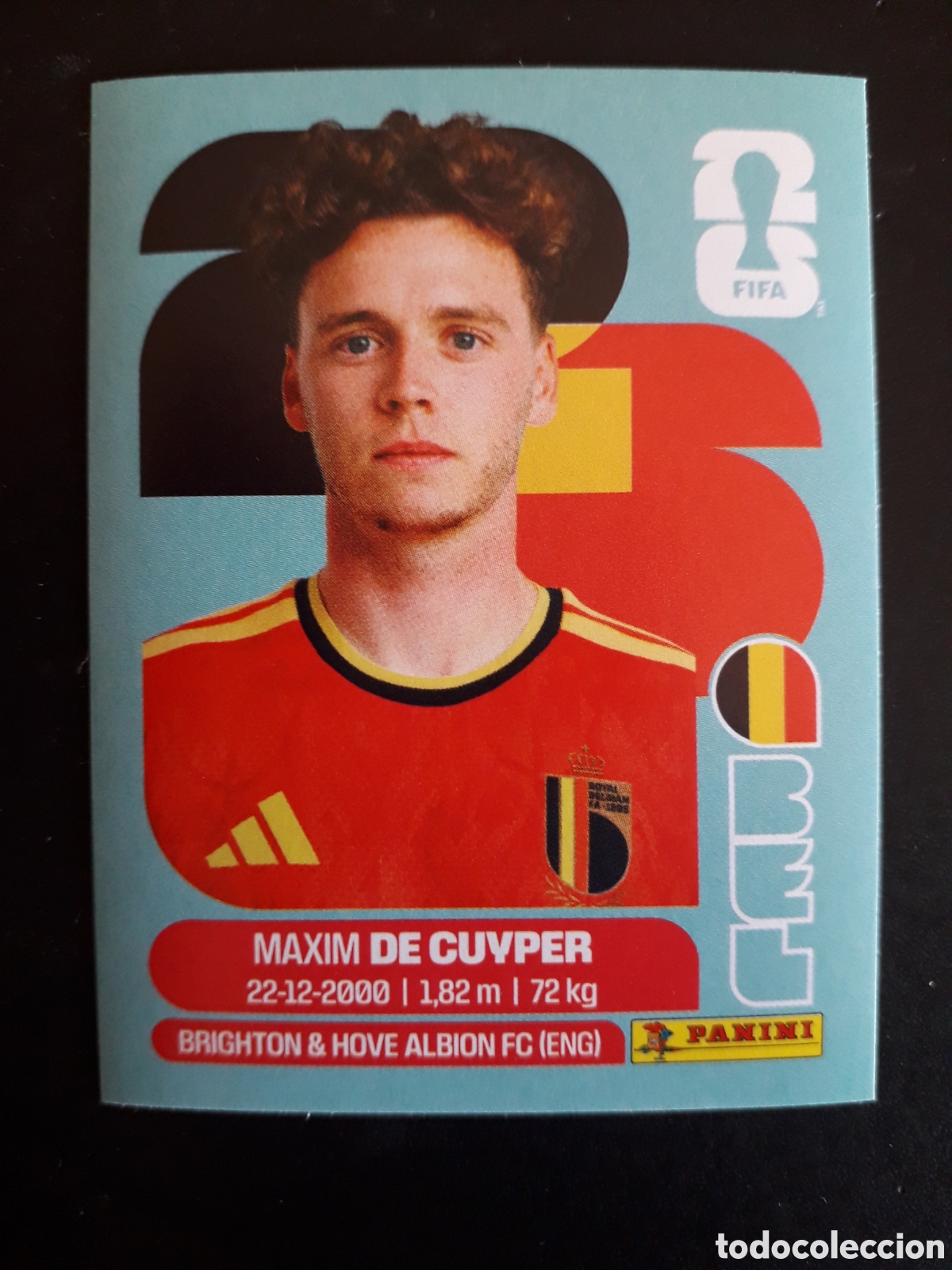 Fu&szlig;ball-Sticker: DE CUYPER B&Eacute;LGICA BEL 7 MUNDIAL F&Uacute;TBOL 2026 FIFA WORLD CUP PANINI SIN PEGAR PEDIDO M&Iacute;NIMO 3&euro;