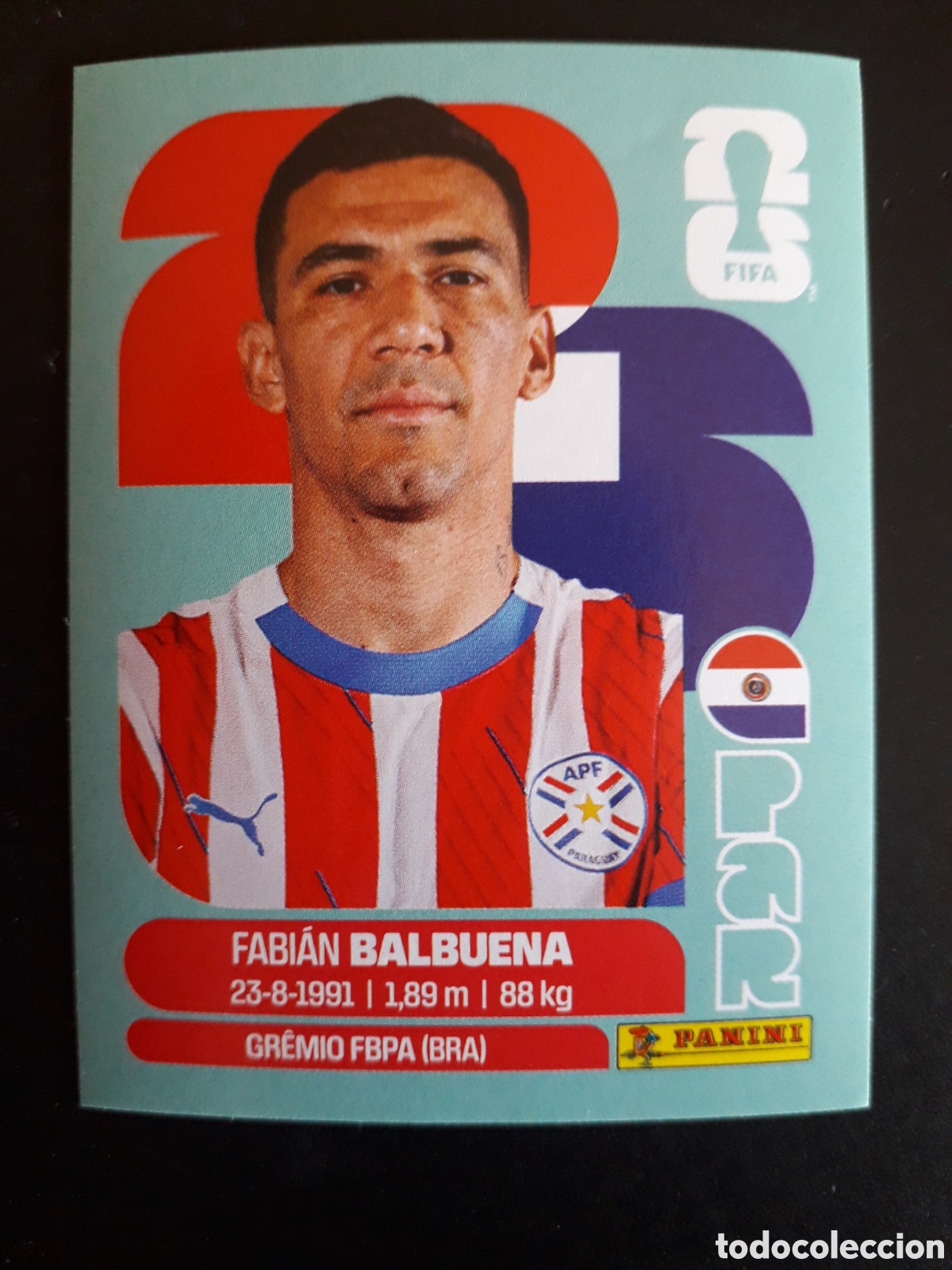 Fu&szlig;ball-Sticker: BALBUENA PARAGUAY PAR 5 MUNDIAL F&Uacute;TBOL 2026 FIFA WORLD CUP PANINI SIN PEGAR PEDIDO M&Iacute;NIMO 3&euro;