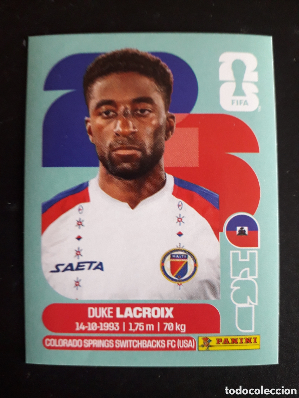 Cartes &agrave; collectionner de Football: LACROIX HAIT&Iacute; HAI 7 MUNDIAL F&Uacute;TBOL 2026 FIFA WORLD CUP PANINI SIN PEGAR PEDIDO M&Iacute;NIMO 3&euro;