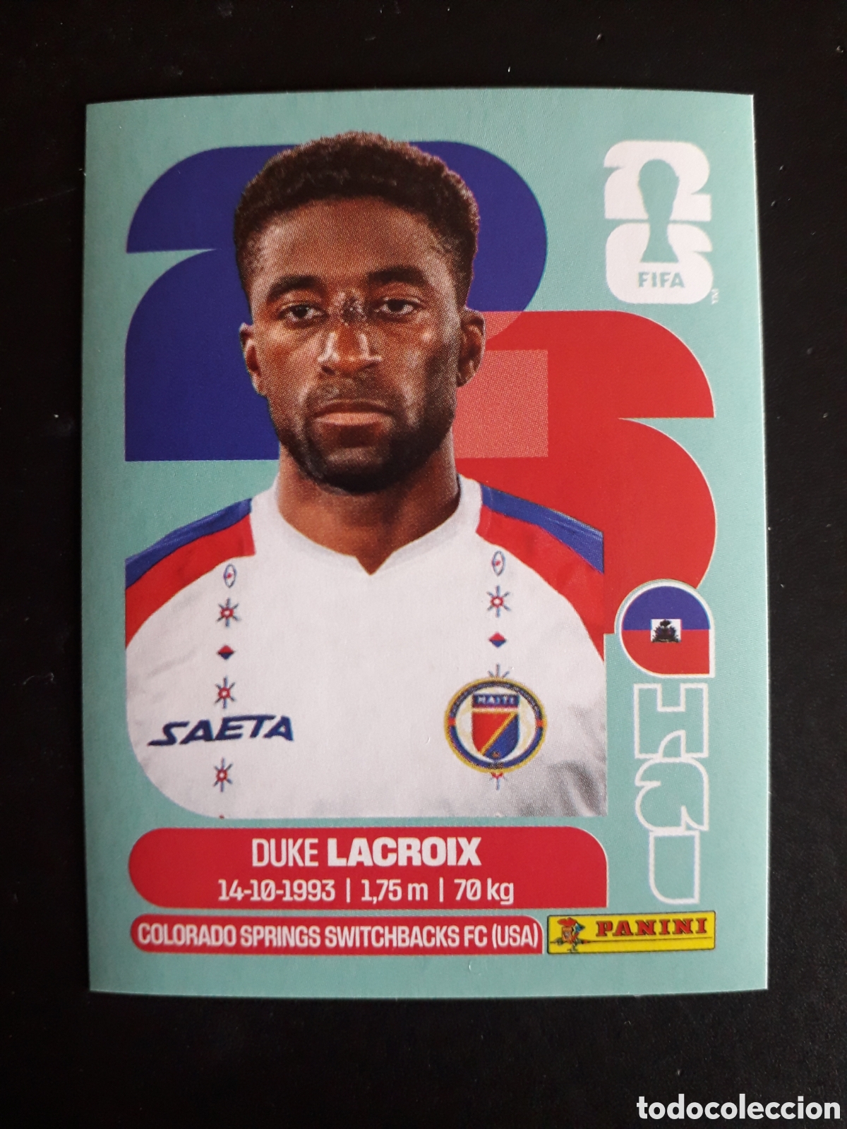 Cartes &agrave; collectionner de Football: LACROIX HAIT&Iacute; HAI 7 MUNDIAL F&Uacute;TBOL 2026 FIFA WORLD CUP PANINI SIN PEGAR PEDIDO M&Iacute;NIMO 3&euro;