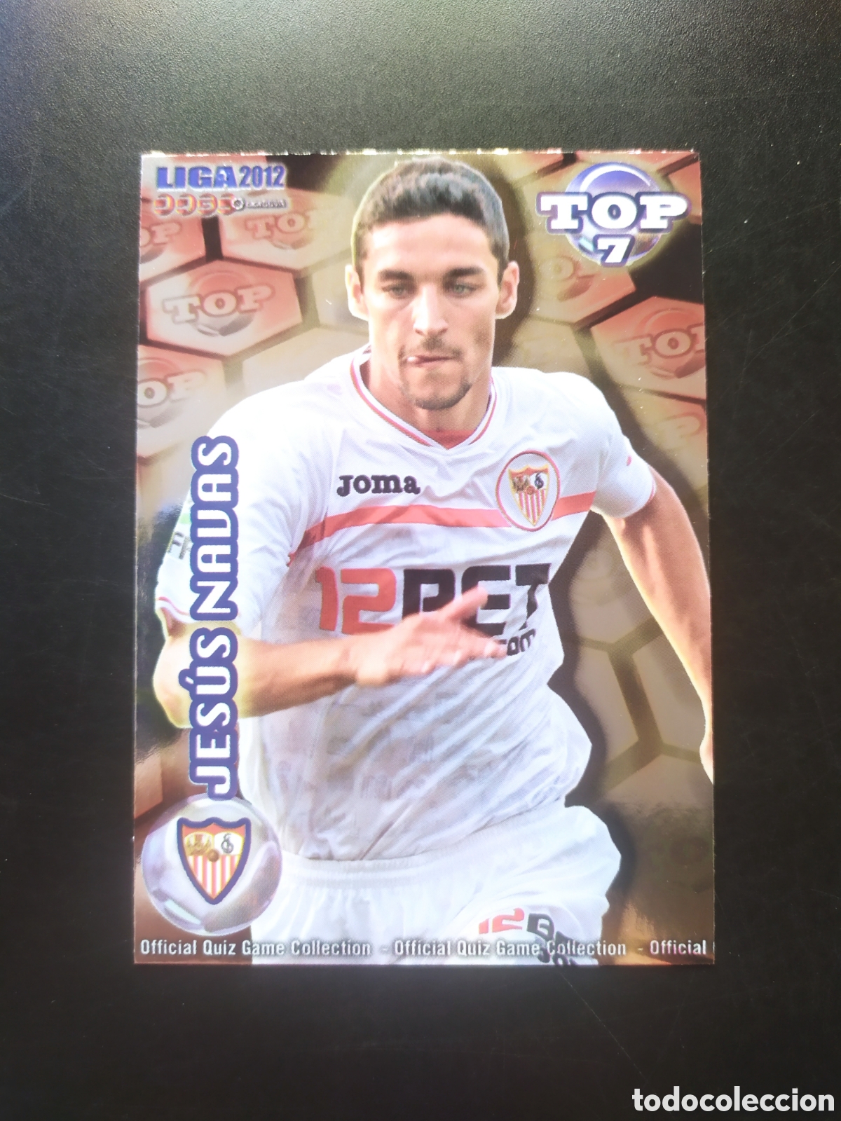 Fu&szlig;ball-Sticker: Mundicromo fichas Liga 2011 2012 11 12 Jes&uacute;s Navas top brillo rojo n&deg; 598 Sevilla