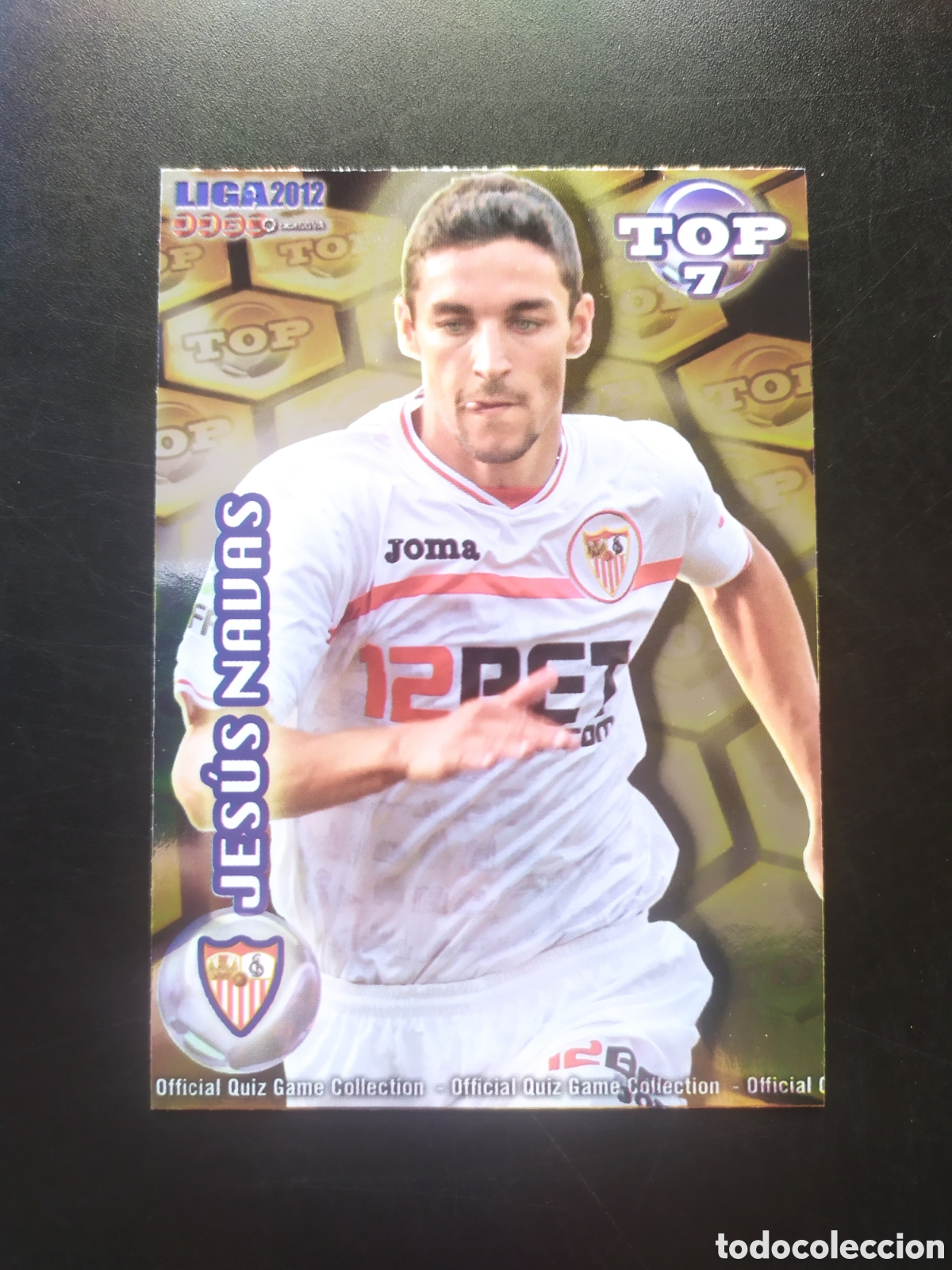 Fu&szlig;ball-Sticker: Mundicromo fichas Liga 2011 2012 11 12 Jes&uacute;s Navas top brillo dorado n&deg; 598 Sevilla