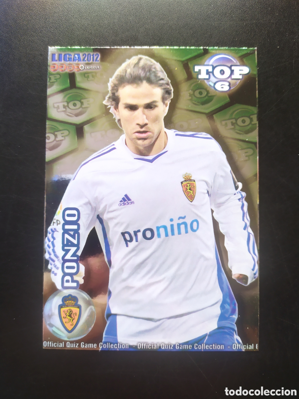 Cromos de f&uacute;tbol: Mundicromo fichas Liga 2011 2012 11 12 Ponzio top brillo verde n&deg; 592 Real Zaragoza