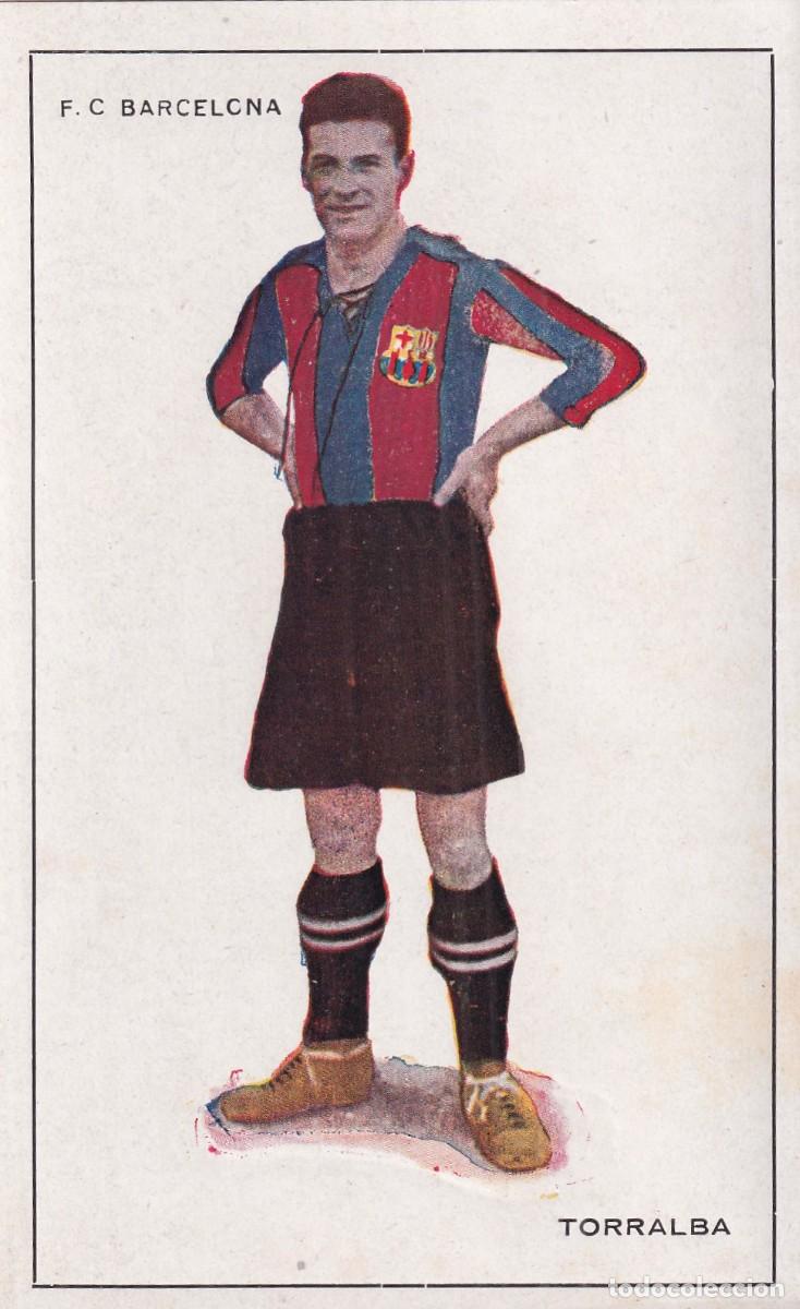 Cromos de f&uacute;tbol: CROMO POSTAL DE TORRALBA F. C. BARCELONA A&Ntilde;OS 20 (14 X 8 CM).