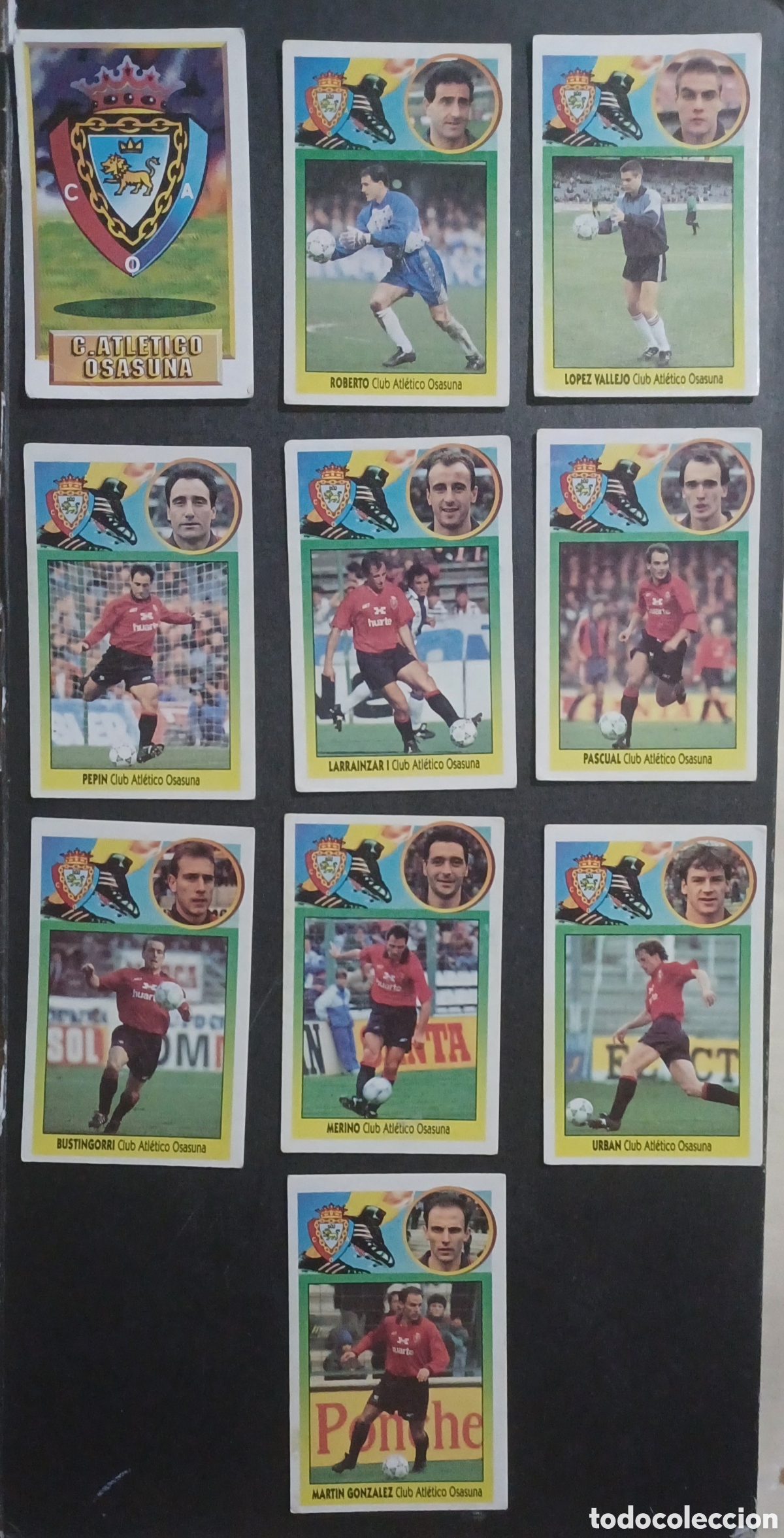 Cromos de f&uacute;tbol: LOTE 10 CROMOS DE CARTON OSASUNA EDICIONES ESTE LIGA 93 94 ESPA&Ntilde;A FUTBOL