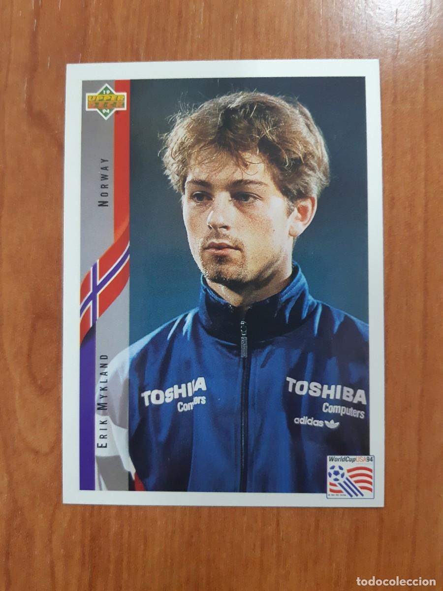 Fu&szlig;ball-Sticker: N&deg;120 ERIK MYKLAND NORWAY NORUEGA WORLD CUP USA 94 UPPER DECK 1994