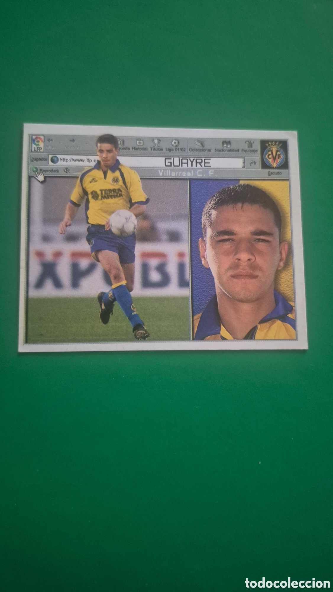 Cromos de f&uacute;tbol: CROMO LIGA 2001 2002 01 02 EDICIONES ESTE ULTIMOS FICHAJES N 6 GUAYRE LAS PALMAS NUNCA PEGADO