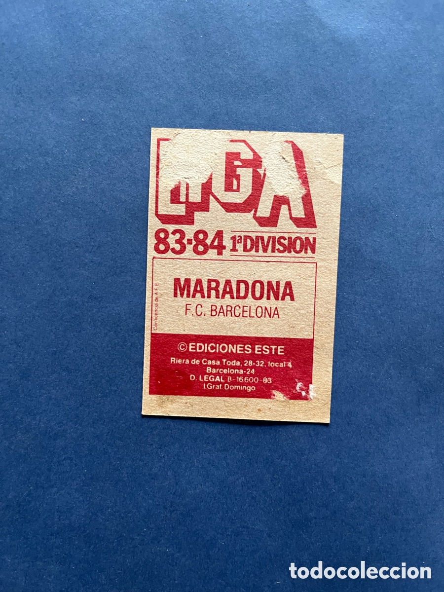 Cromos de f&uacute;tbol: Maradona Este 1983-84 ( recuperado ) . - Foto 2