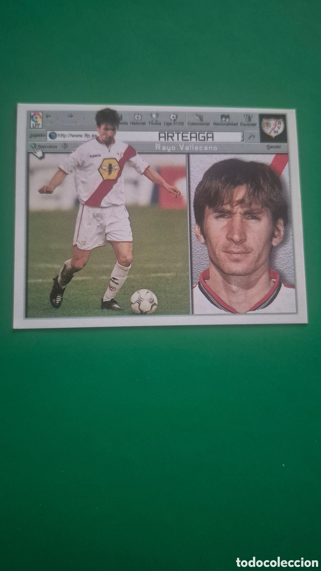 Cromos de f&uacute;tbol: CROMO LIGA 2001 2002 01 02 EDICIONES ESTE ULTIMOS FICHAJES N 7 ARTEAGA RAYO VALLECANO NUNCA PEGADO