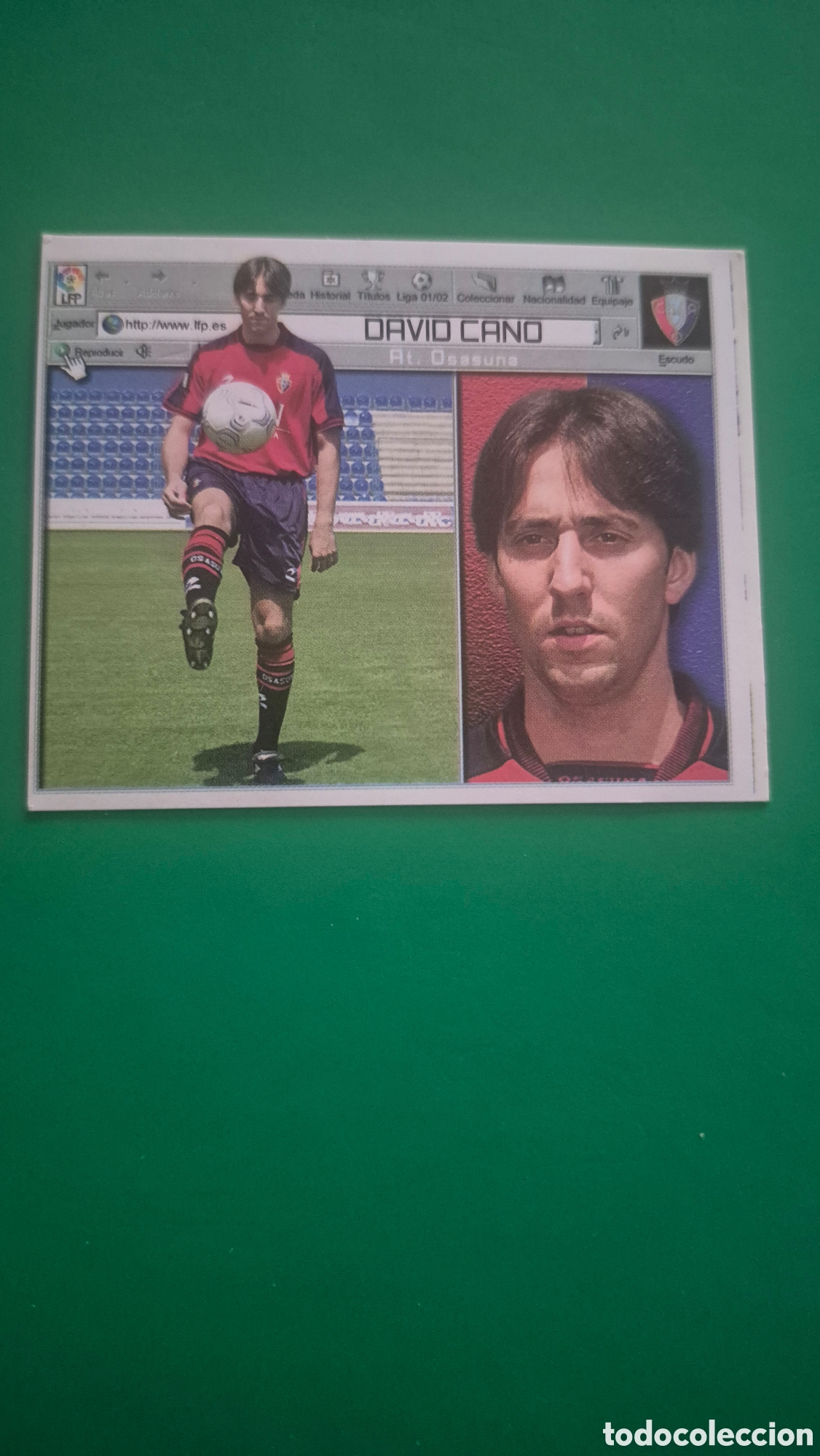 Cromos de f&uacute;tbol: DAVID CANO OSASUNA FICHAJE 8 LIGA ESTE 2001 2002 01 02 NUNCA PEGADO SIN PEGAR