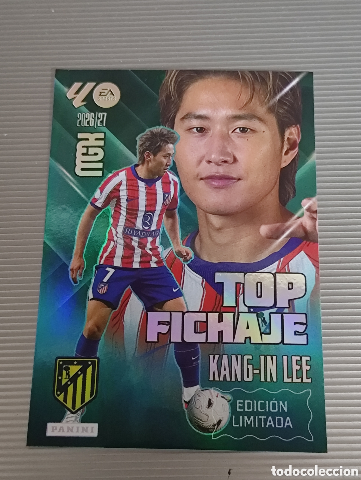 Cromos de f&uacute;tbol: Cromo Top Fichaje Kang-In Lee Atl&eacute;tico de Madrid Megacracks 26 27