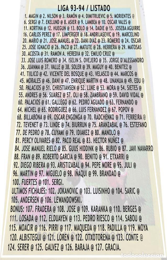 Cromos de f&uacute;tbol: 133 Cartoncitos custom 93-94 - Foto 2