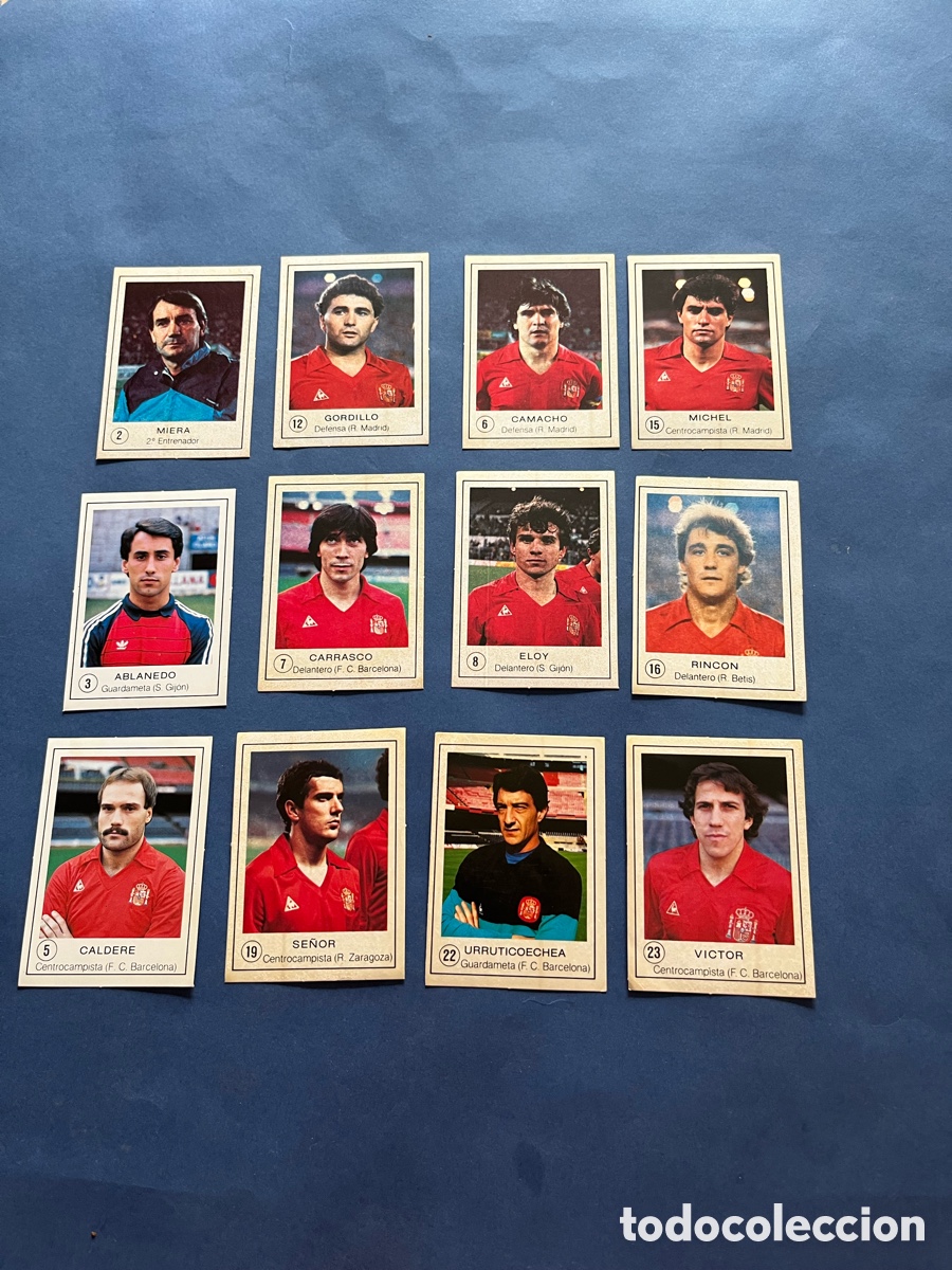 Cartes &agrave; collectionner de Football: Lote 12 cromos Coca-Cola Selecci&oacute;n Espa&ntilde;ola Mundia M&eacute;xico 86 .