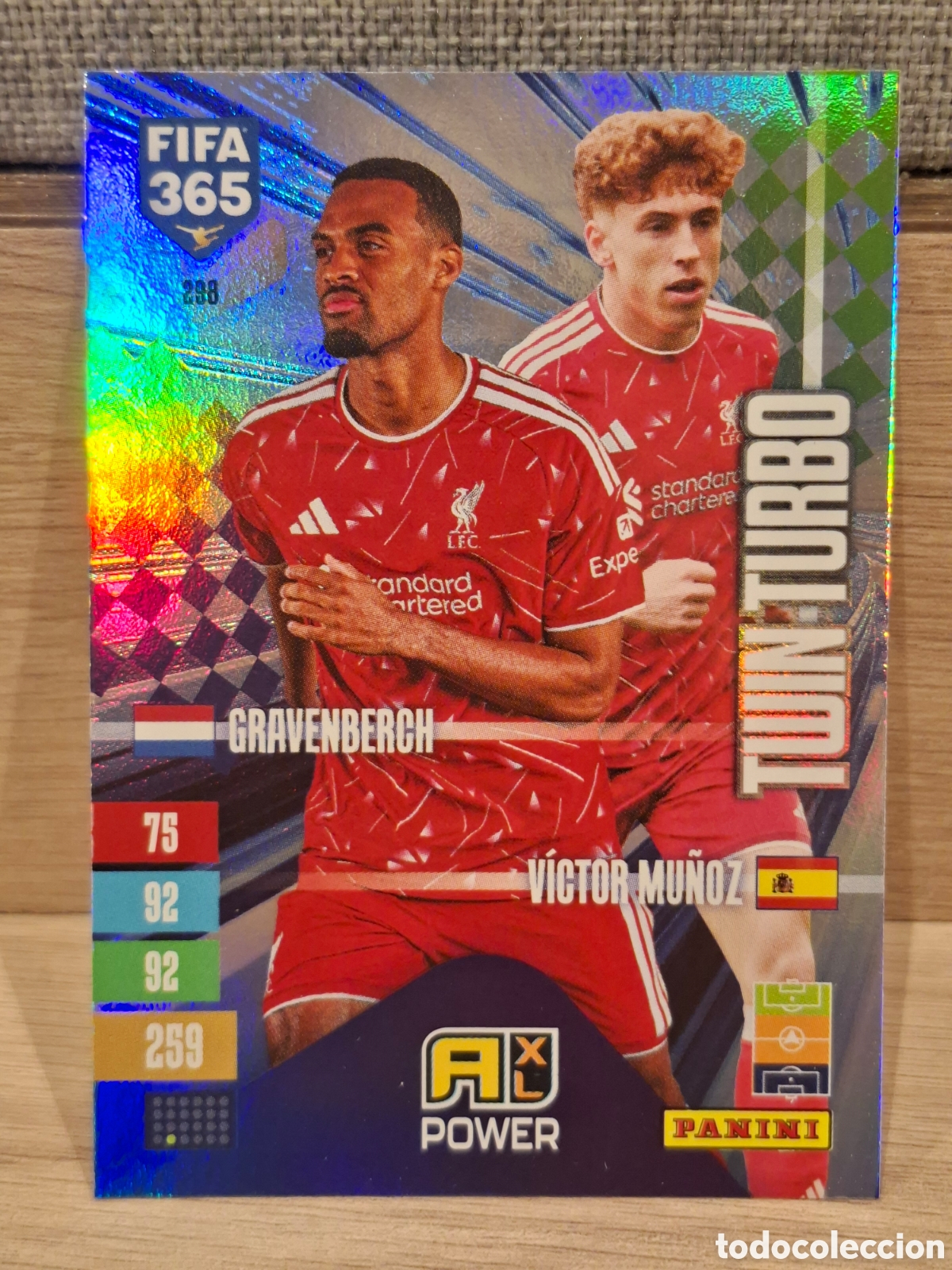 Cromos de f&uacute;tbol: #298 Gravenberch - V&iacute;ctor Mu&ntilde;oz - Twin turbo