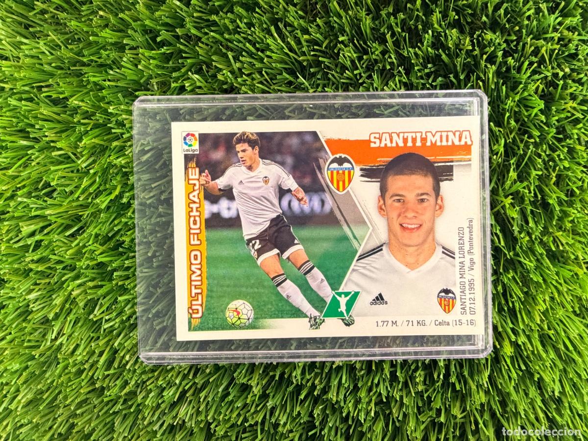 Cromos de f&uacute;tbol: N&ordm; 12 Santi Mina &Uacute;ltimos Fichajes Valencia CF Liga Este 15 16
