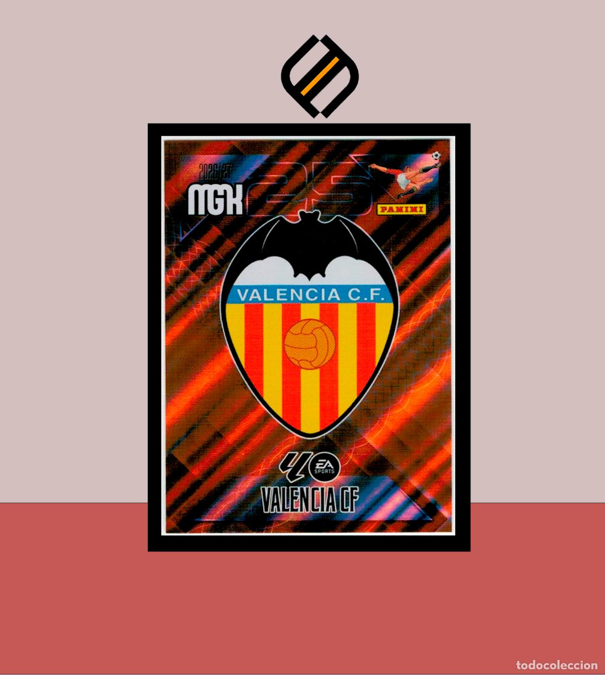 Cromos de f&uacute;tbol: MEGACRACKS 2026 2027 26 27 PANINI N&ordm; 343 ESCUDO VALENCIA COLECCI&Oacute;N ALB&Uacute;M MGK