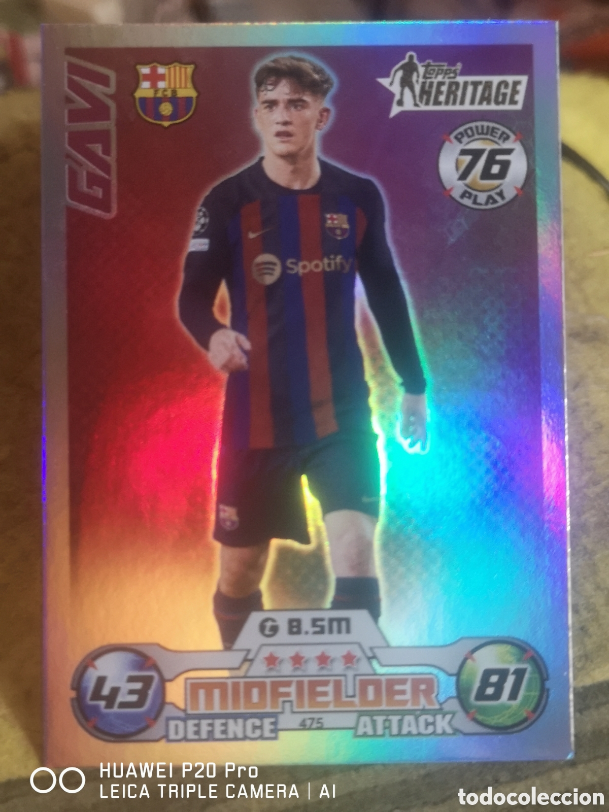 Cromos de f&uacute;tbol: GAVI - MATCH ATTAX 2022 - 23 TOPPS HERITAGE 475 - BARCELONA