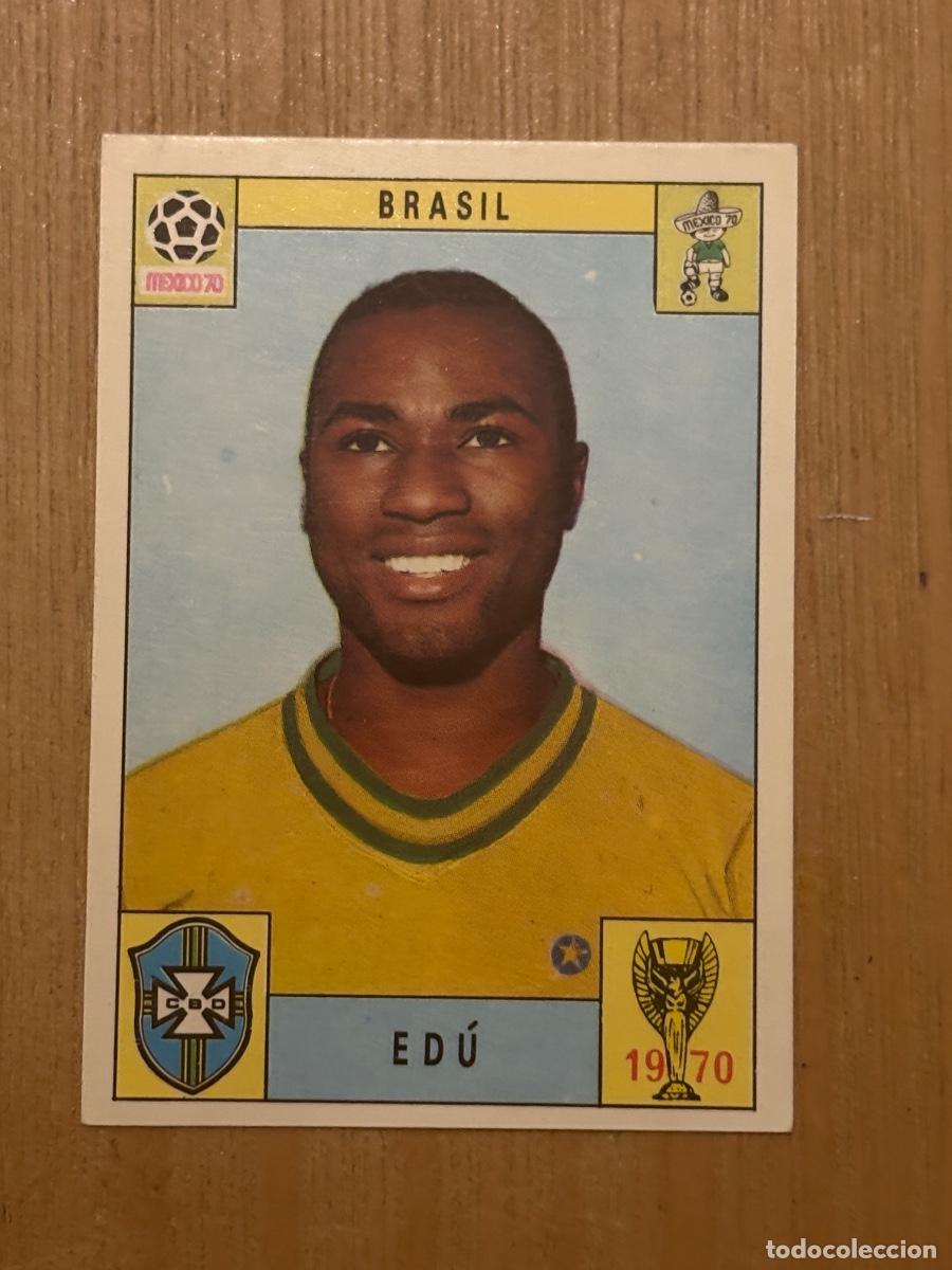 Cromos de f&uacute;tbol: 44. CROMO MUNDIAL M&Eacute;XICO 70 PANINI DESPEGADO BRASIL EDU