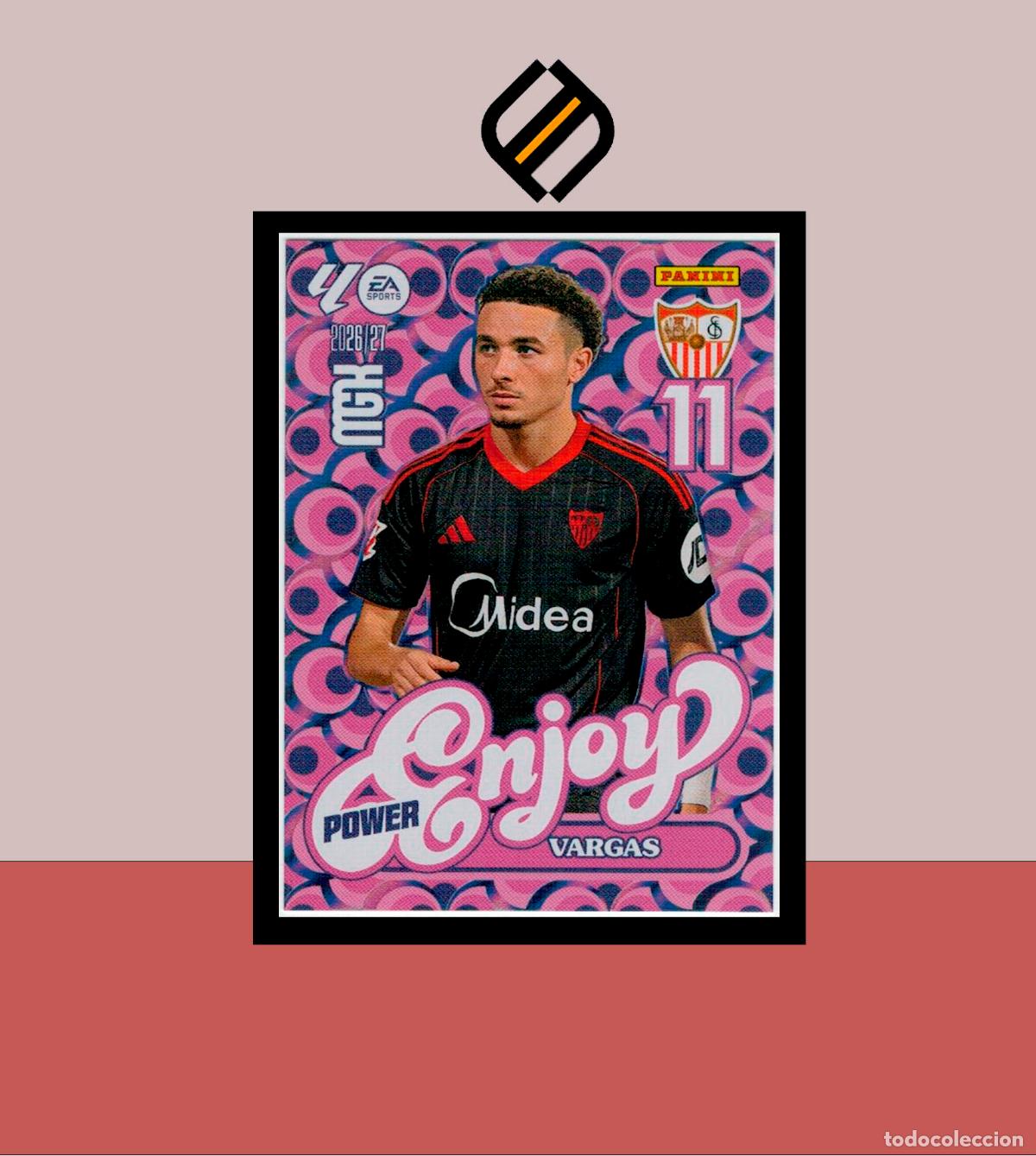 Cromos de f&uacute;tbol: MEGACRACKS 2026 2027 26 27 PANINI P387 387 VARGAS SEVILLA COLECCI&Oacute;N ALB&Uacute;M MGK ENJOY POWER
