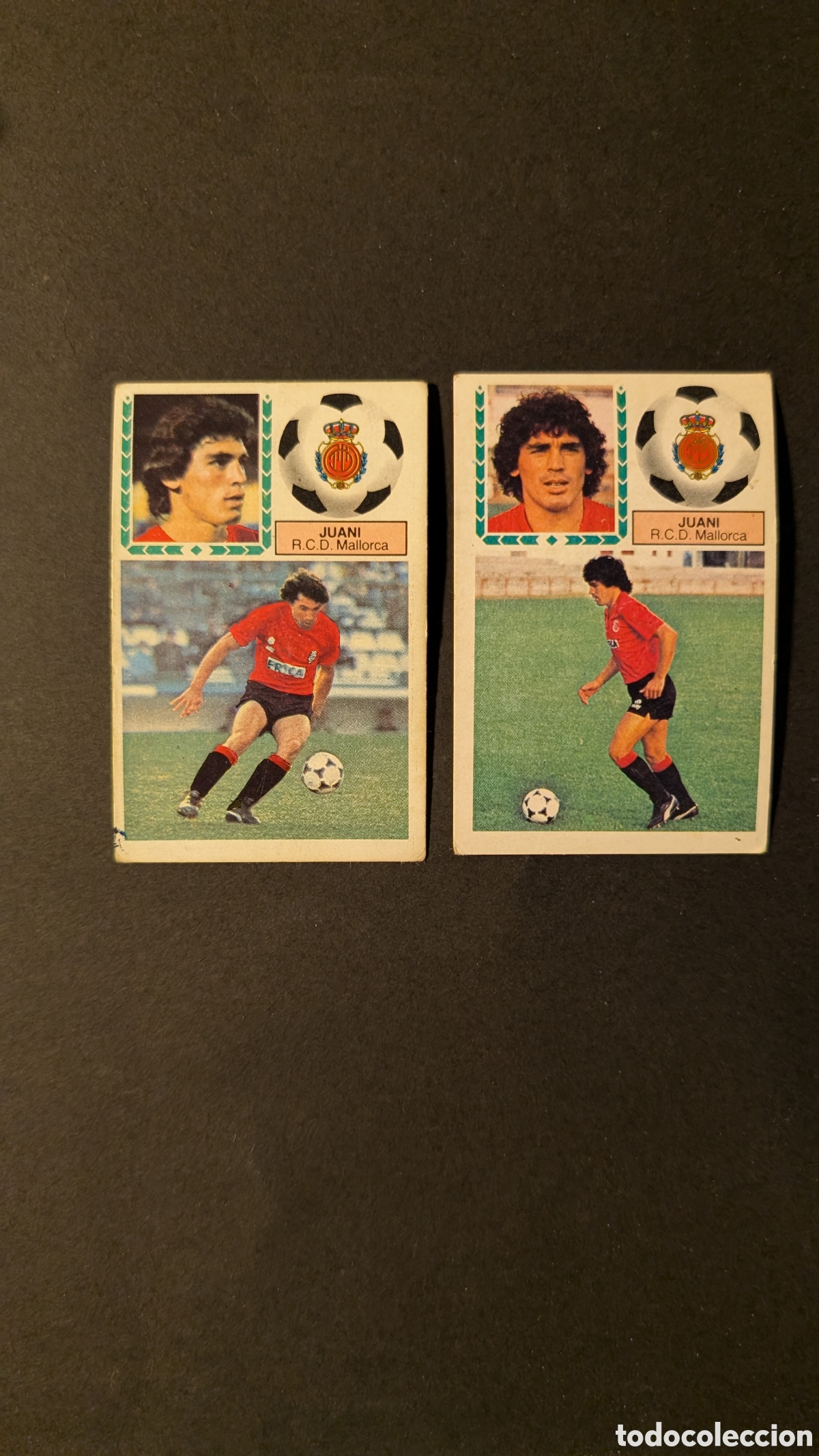 Cartes &agrave; collectionner de Football: L1 JUANI MALLORCA FICHAJE 25 LAS DOS VERSIONES LIGA ESTE 1983/84 83 84 NUNCA PEGADO SIN PEGAR