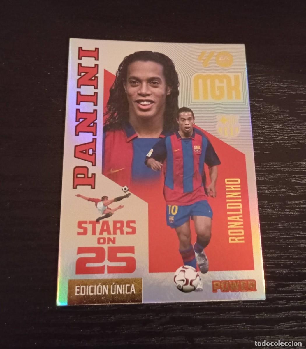Football Stickers: -MEGACRACKS 26-27 : 436P RONALDINHO ( BARCELONA ) -- STARS ON 25 POWER -- 436 P