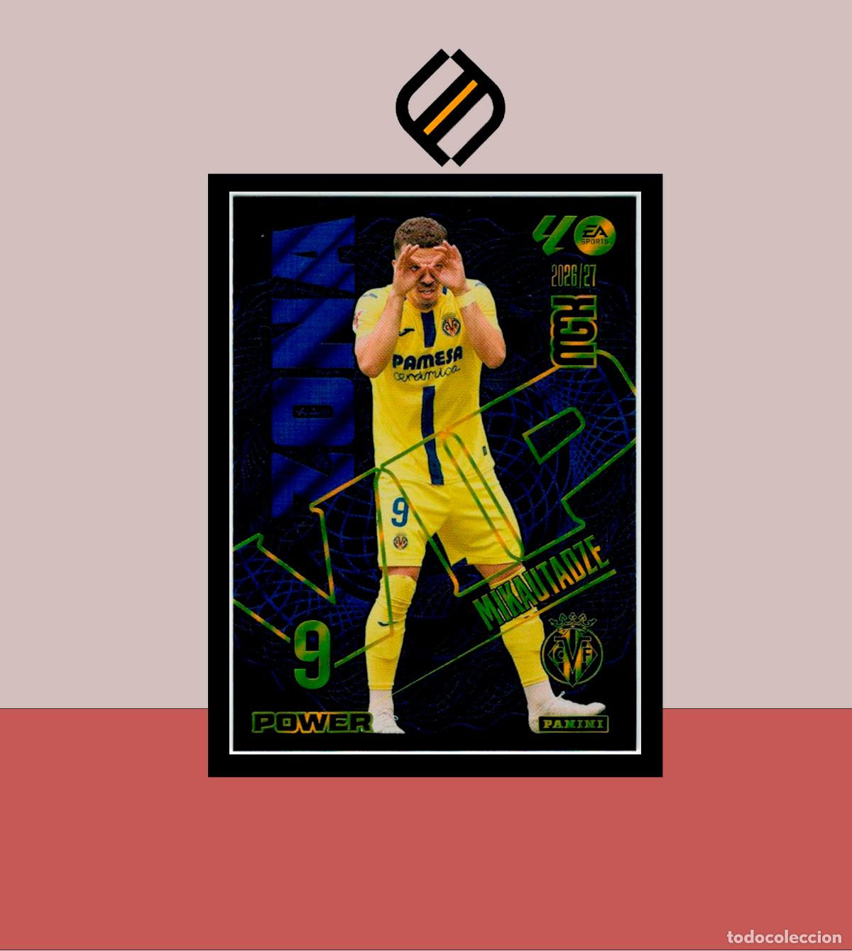 Cromos de f&uacute;tbol: MEGACRACKS 2026 2027 26 27 PANINI P402 402 MIKAUTADZE VILLARREAL COLECCI&Oacute;N ALB&Uacute;M MGK ZONA VIP POWER