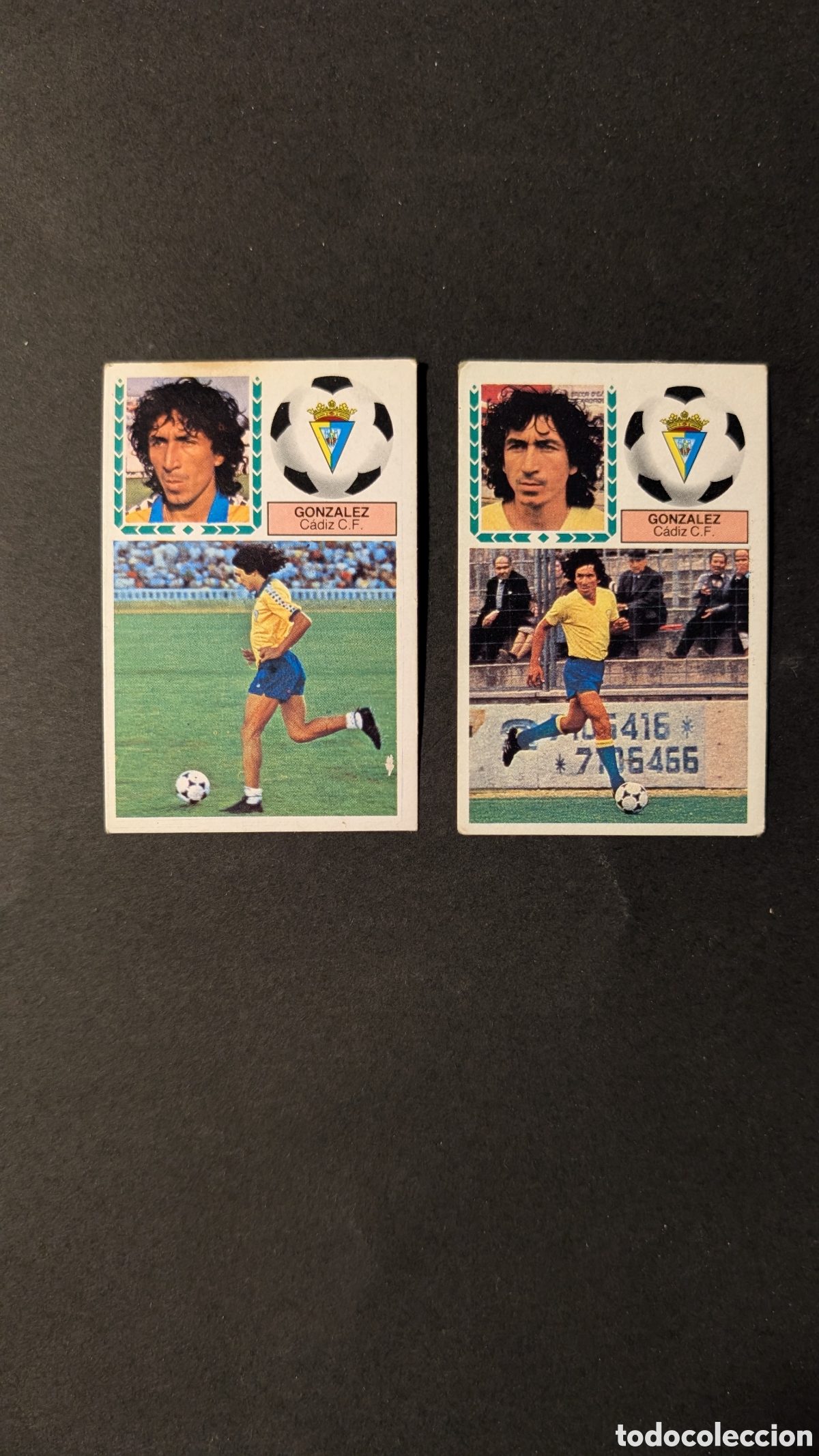 Football Stickers: L1 MAGICO GONZALEZ CADIZ LAS DOS VERSIONES LIGA ESTE 1983/84 83 84 NUNCA PEGADO SIN PEGAR