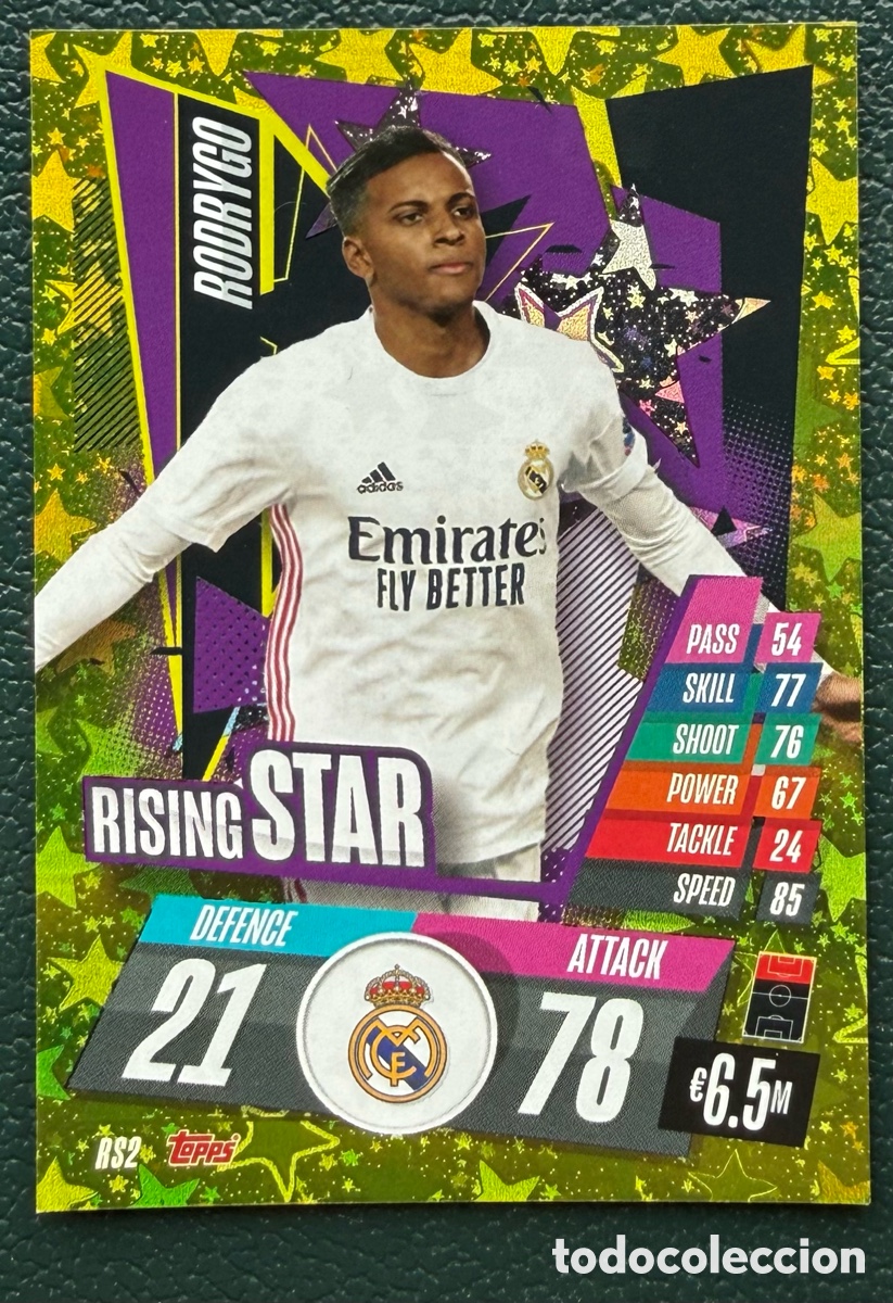 Cromos de f&uacute;tbol: RS2 RODRYGO REAL MADRID FICHAS ALBUM TOPPS UEFA CHAMPIONS LEAGUE MATCH ATTAX 2020 2021 20 21