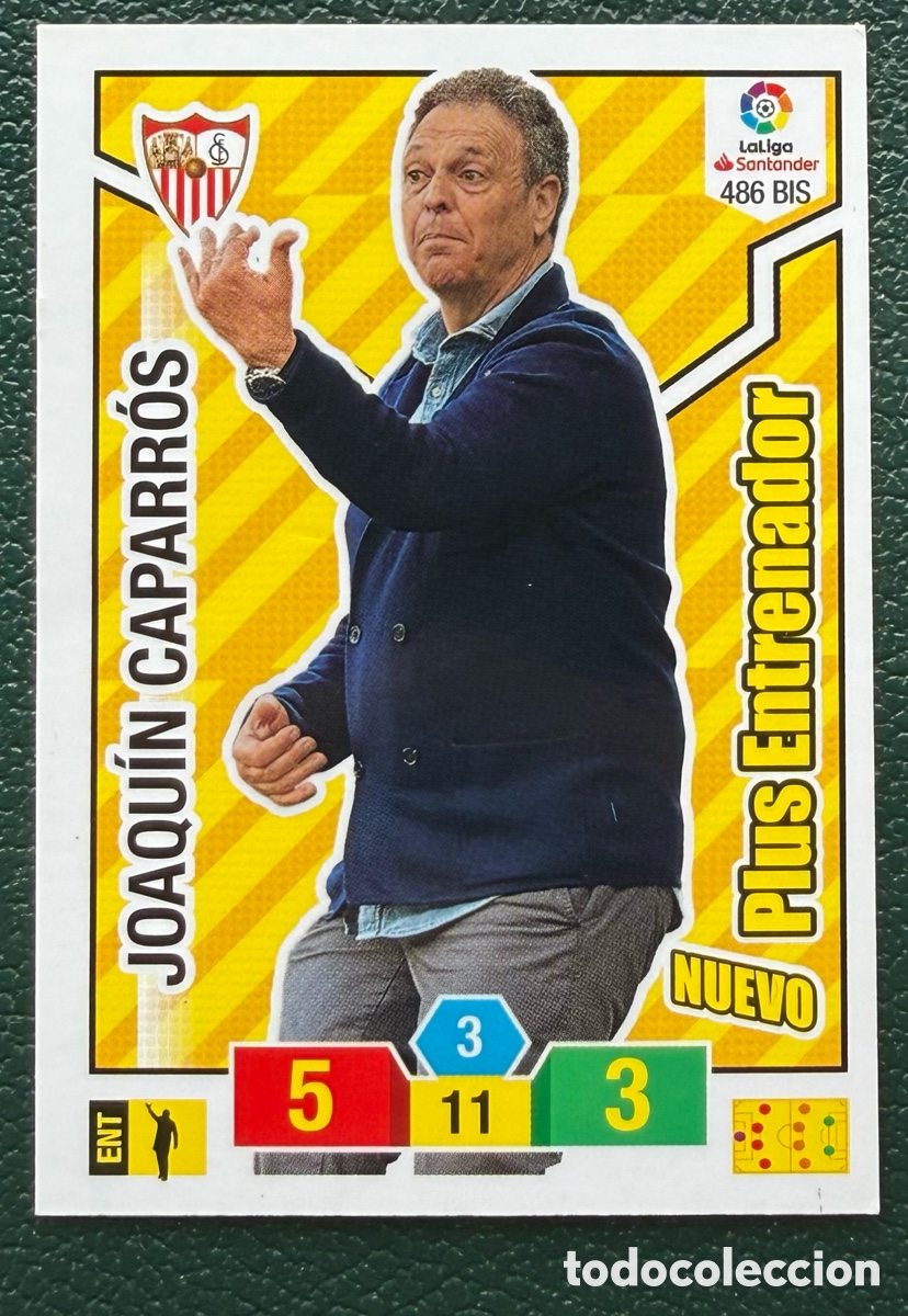 Fu&szlig;ball-Sticker: 486 BIS JOAQUIN CAPARROS SEVILLA FC NUEVO PLUS ENTRENADOR FICHAS ALBUM ADRENALYN XL 2018 2019 18 19