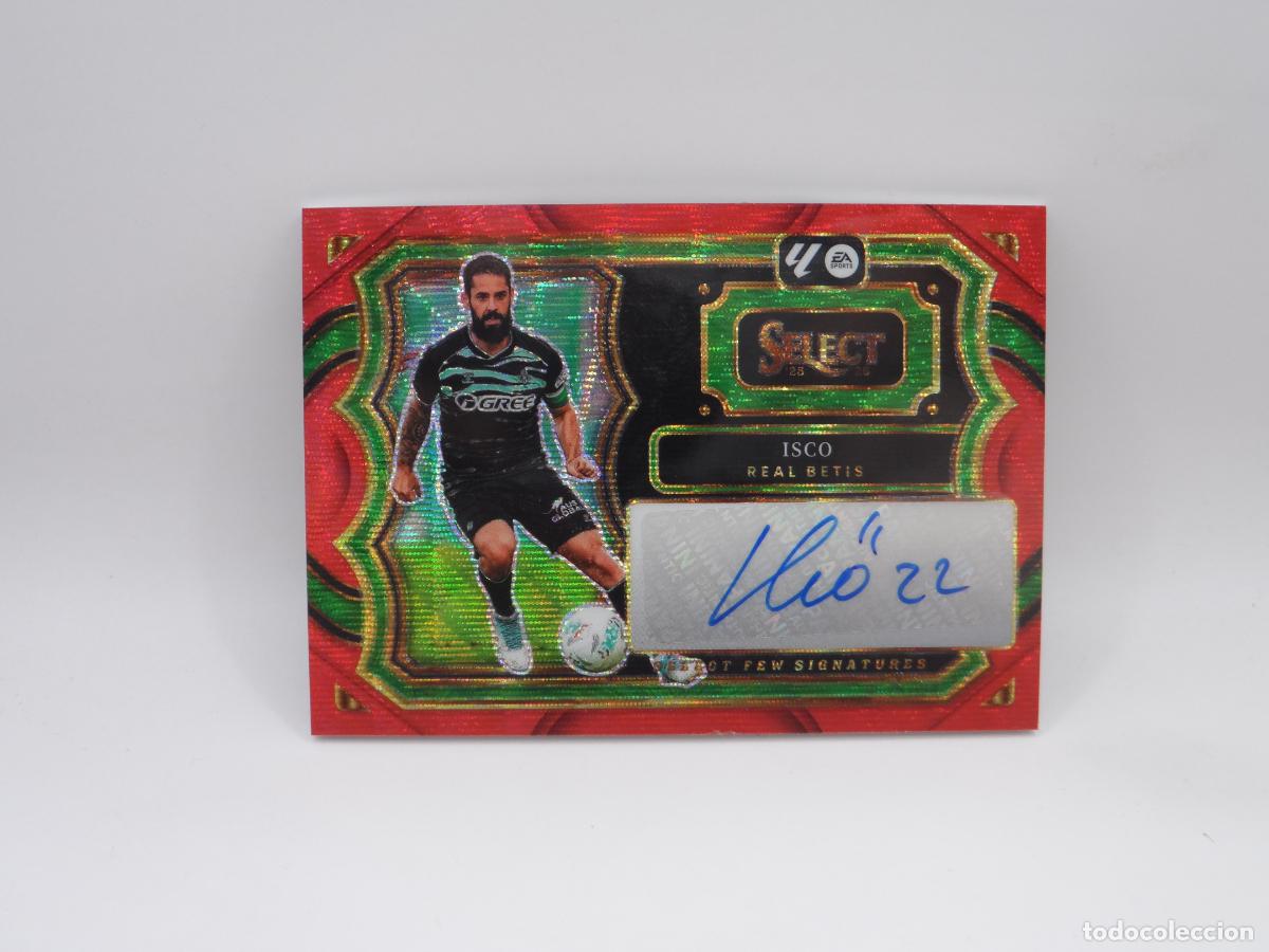 Cromos de f&uacute;tbol: AUTO ISCO ALARCON BETIS RED WAVE PANINI SELECT 2025 2026 25 26 PRIZM AUTOGRAFO