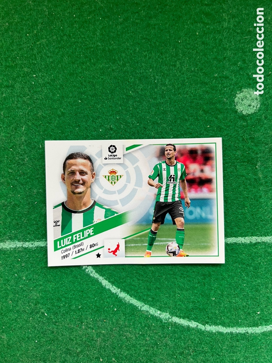 Cromos de f&uacute;tbol: 22 LUIZ FELIPE REAL BETIS LIGA ESTE 2022 2023 PANINI &Uacute;LTIMOS FICHAJES